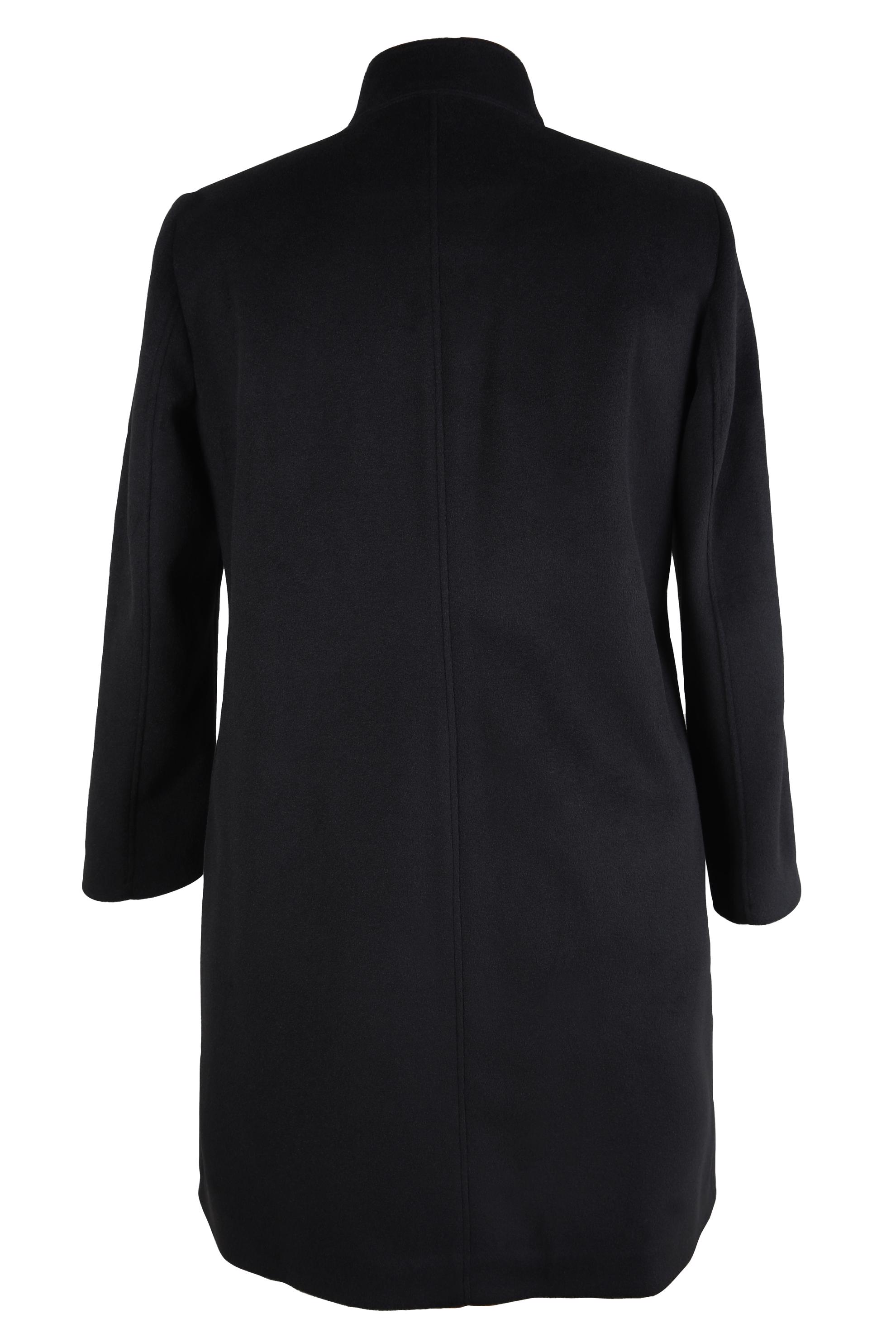 Hijab clothing BLACK STAND-UP COLLAR COAT 90468