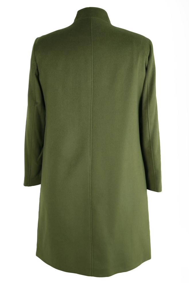 Tesettür giyim YEŞİL DİK YAKA BÜYÜK BEDEN KABAN 90468 - ALVİNA