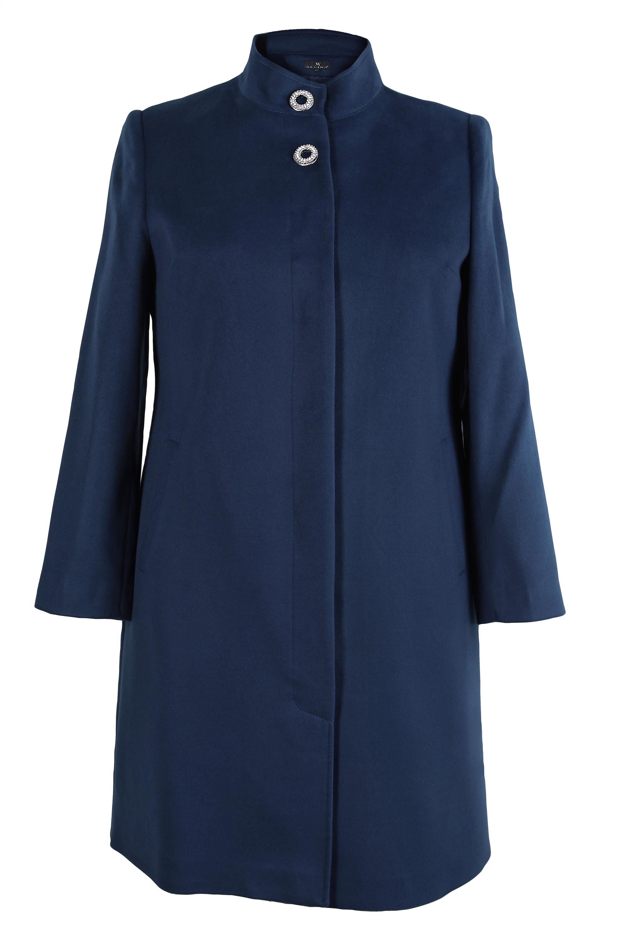 Hijab clothing NAVY BLUE STAND-UP COLLAR COAT 90468