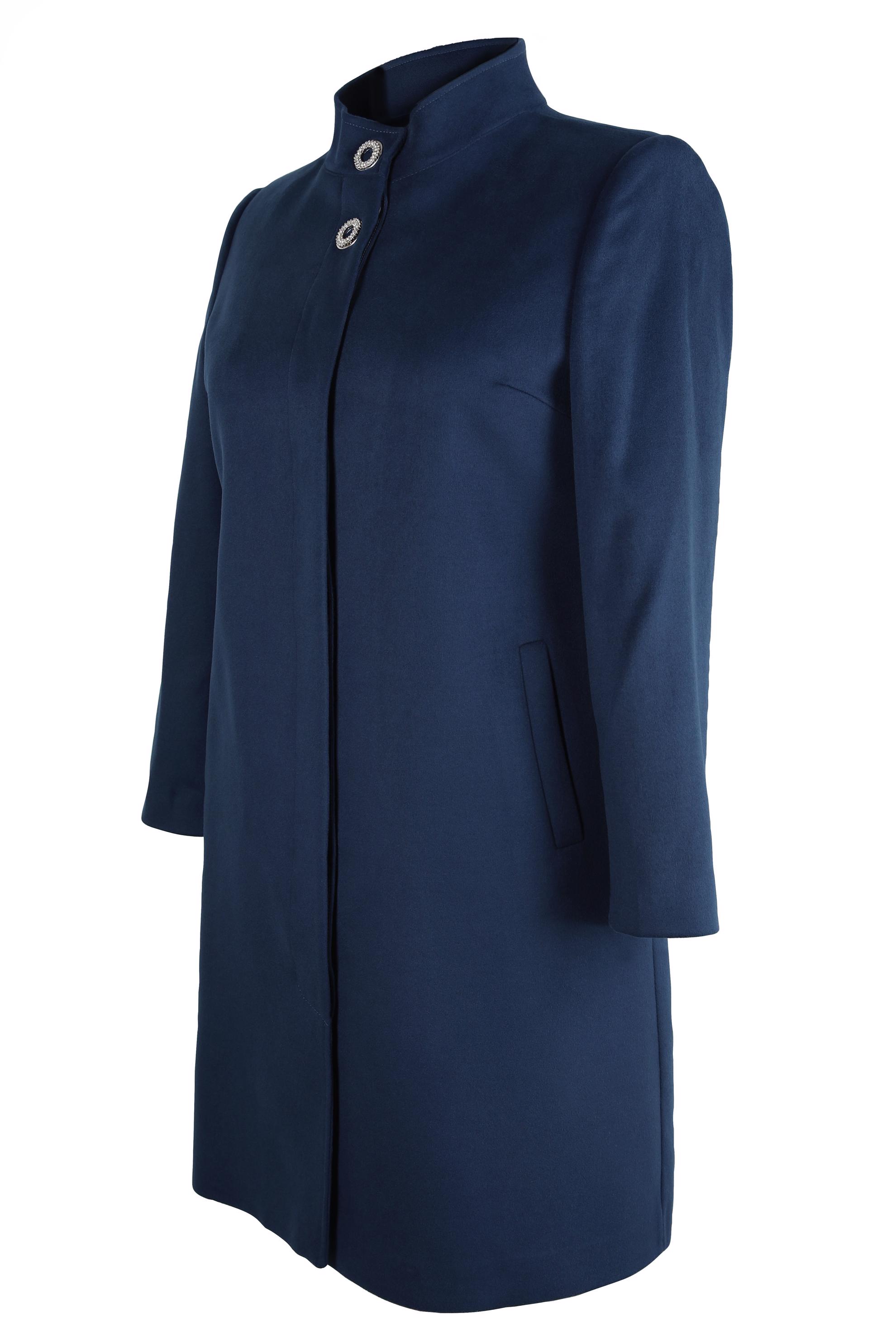 Hijab clothing NAVY BLUE STAND-UP COLLAR COAT 90468