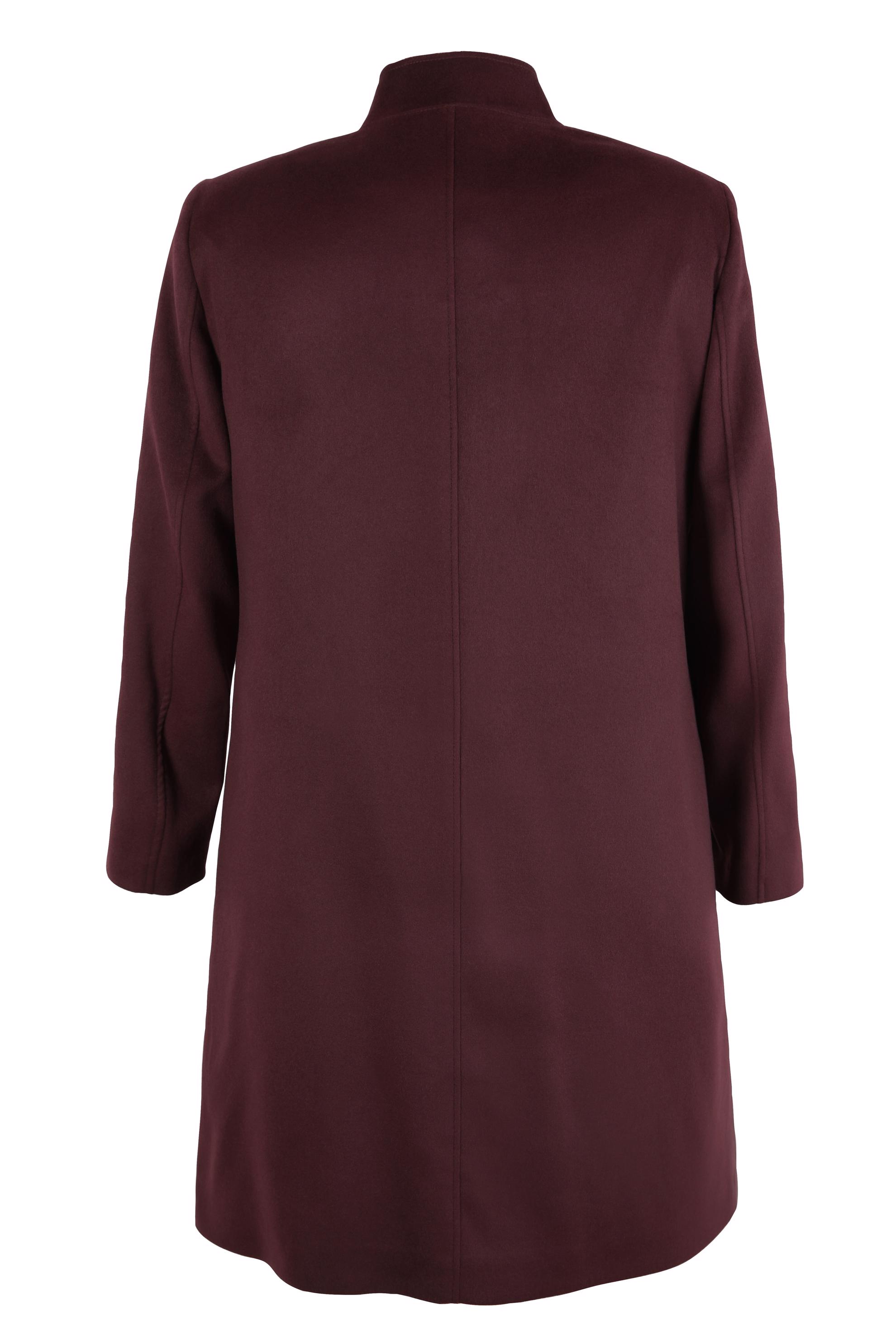 Hijab clothing CLARET RED STAND-UP COLLAR COAT 90468