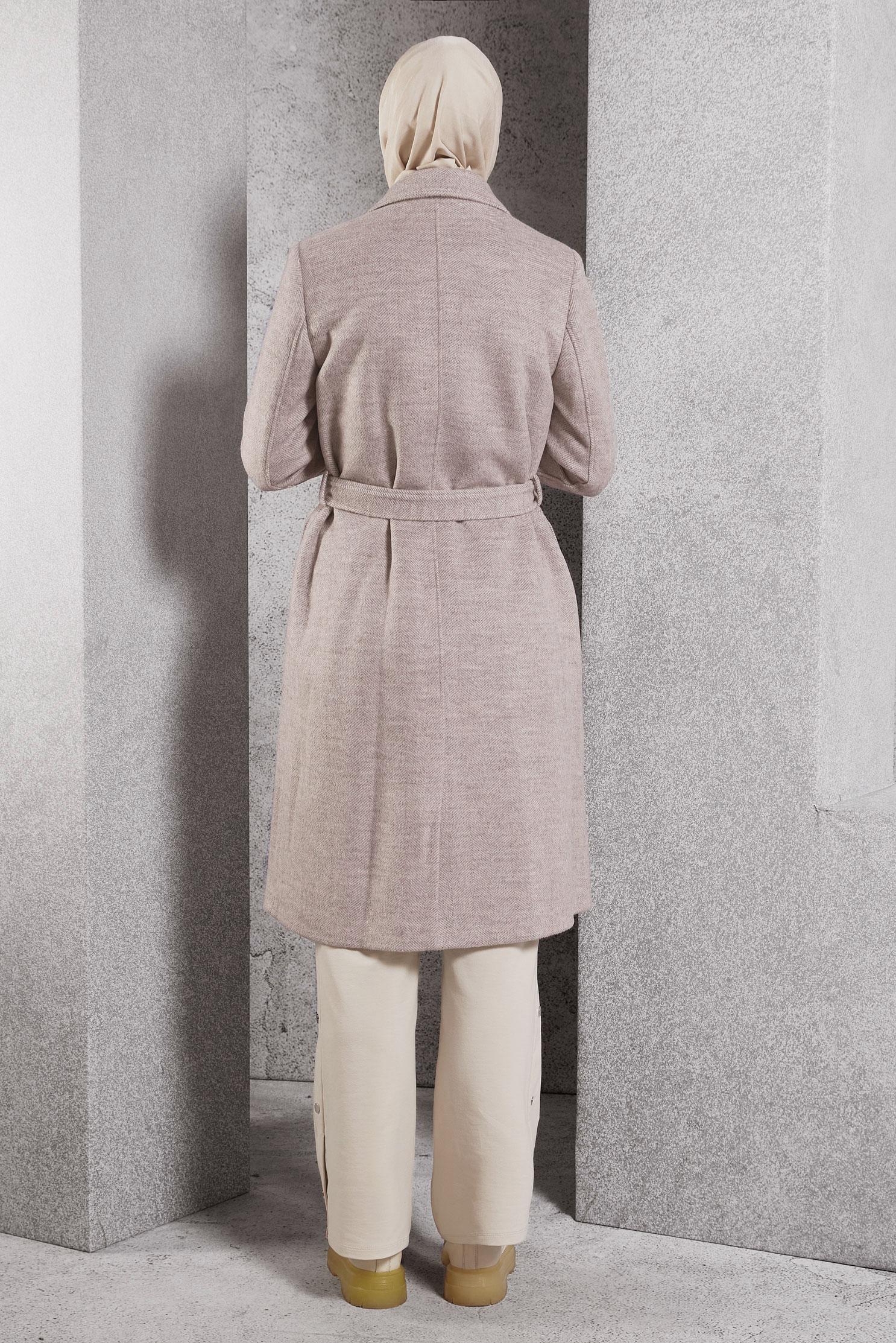 Hijab clothing POWDER BELTED COAT 90470
