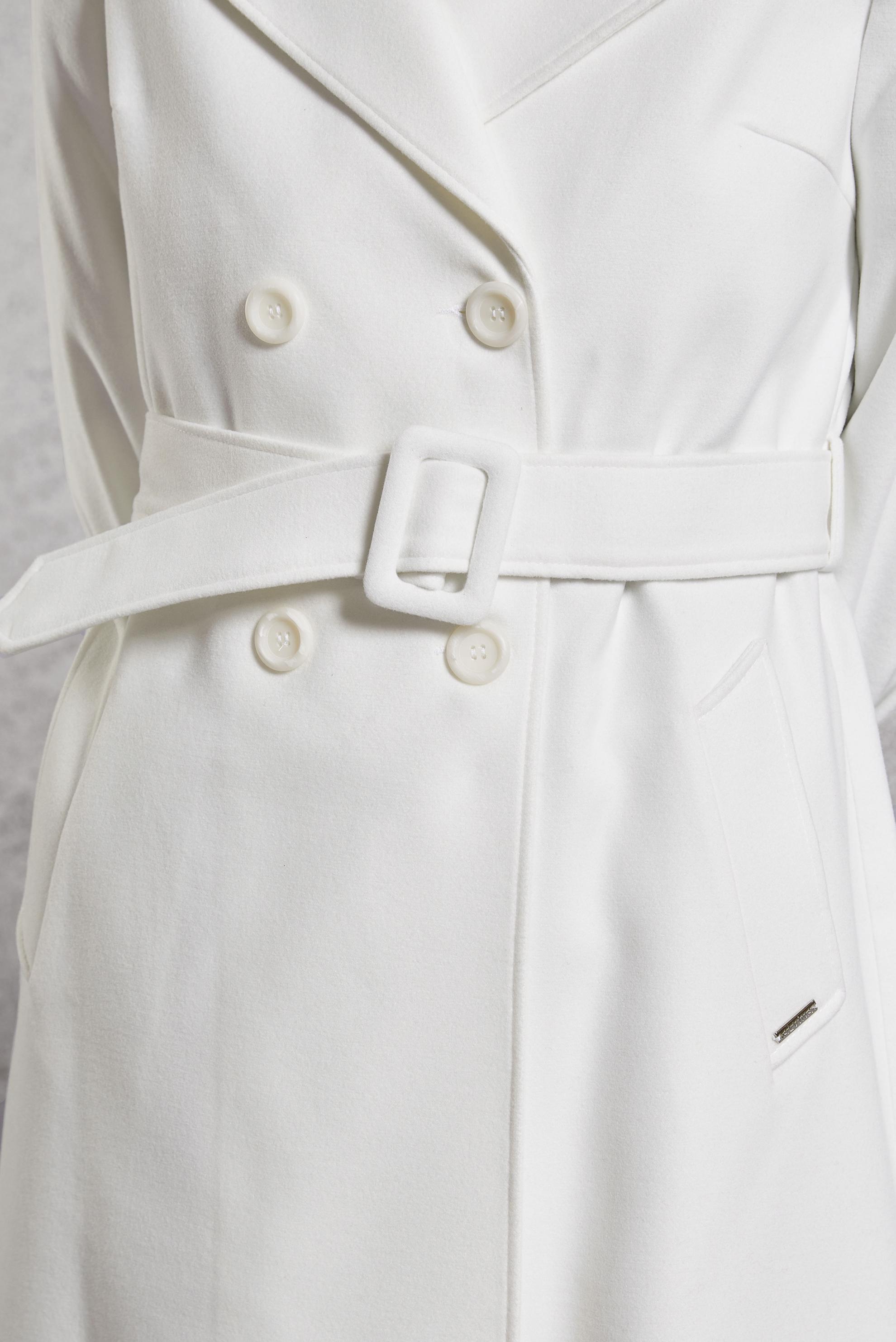 Tesettür giyim BEYAZ KEMERLİ KABAN 90471