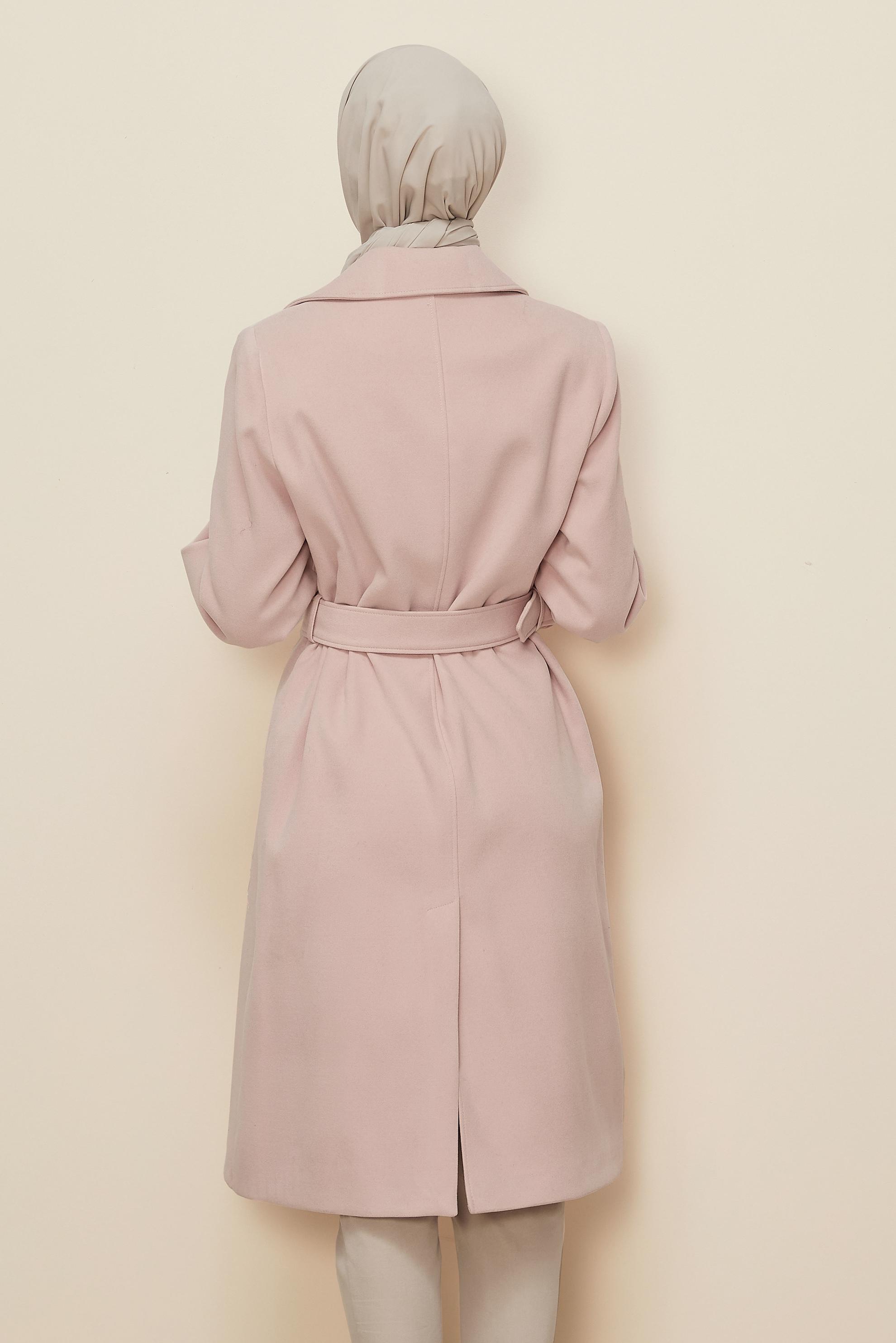 Hijab clothing POWDER BELTED COAT 90471