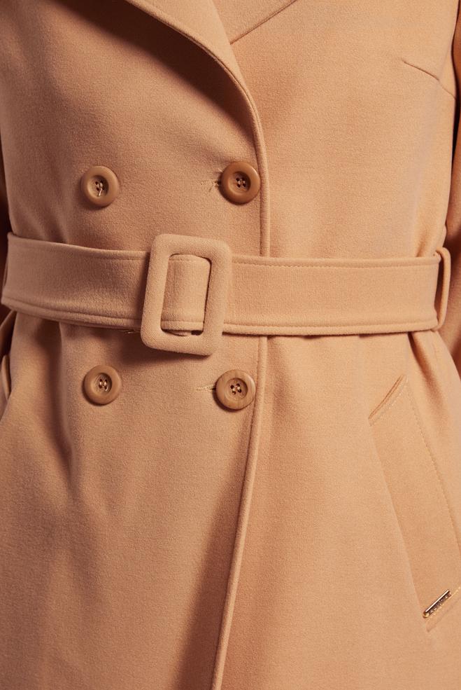 Tesettür giyim KAHVE KEMERLİ KABAN 90471 - ALVİNA