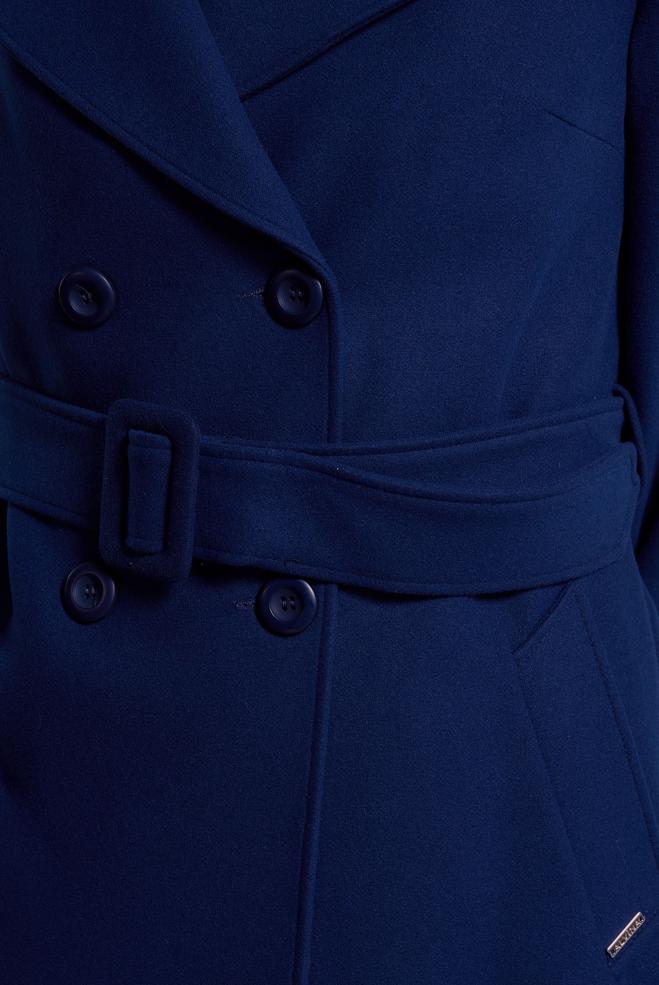 Tesettür giyim MAVİ KEMERLİ KABAN 90471 - ALVİNA