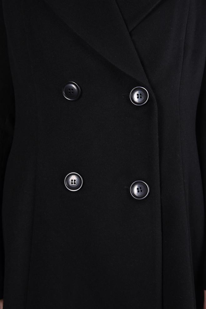 Tesettür giyim SİYAH KRUVAZE YAKA KABAN 90472 - ALVİNA