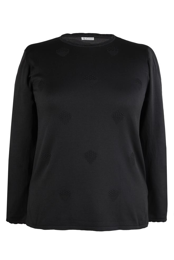 Vêtements hijab NOIR PULL EN MAILLE 20491 - ALVİNA