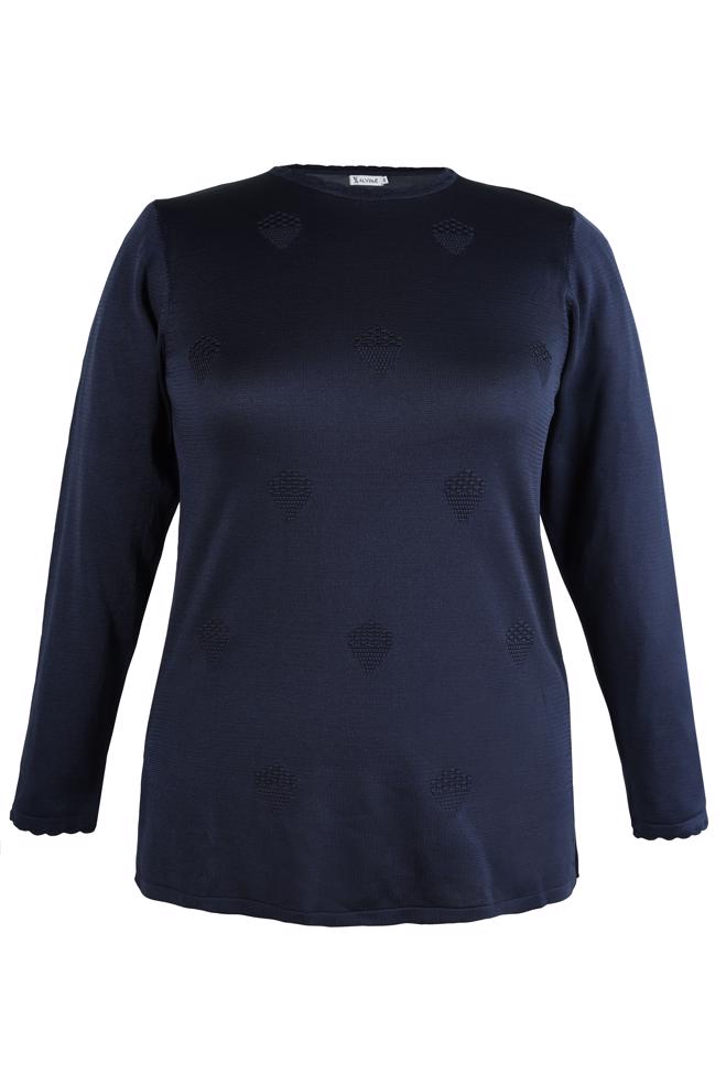 Vêtements hijab BLEU MARINE PULL EN MAILLE 20491 - ALVİNA