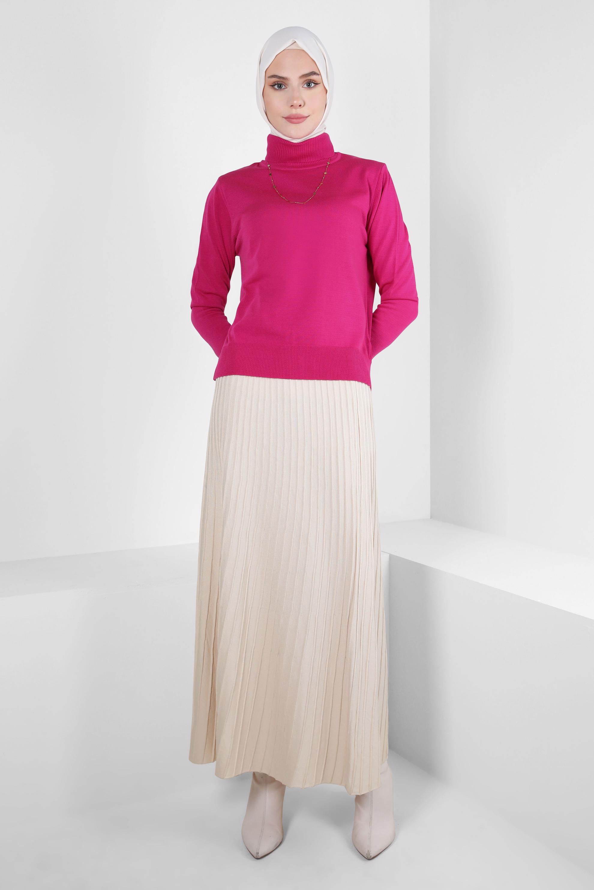 Hijab clothing FUCHSIA TURTLENECK KNITWEAR SWEATER 44051