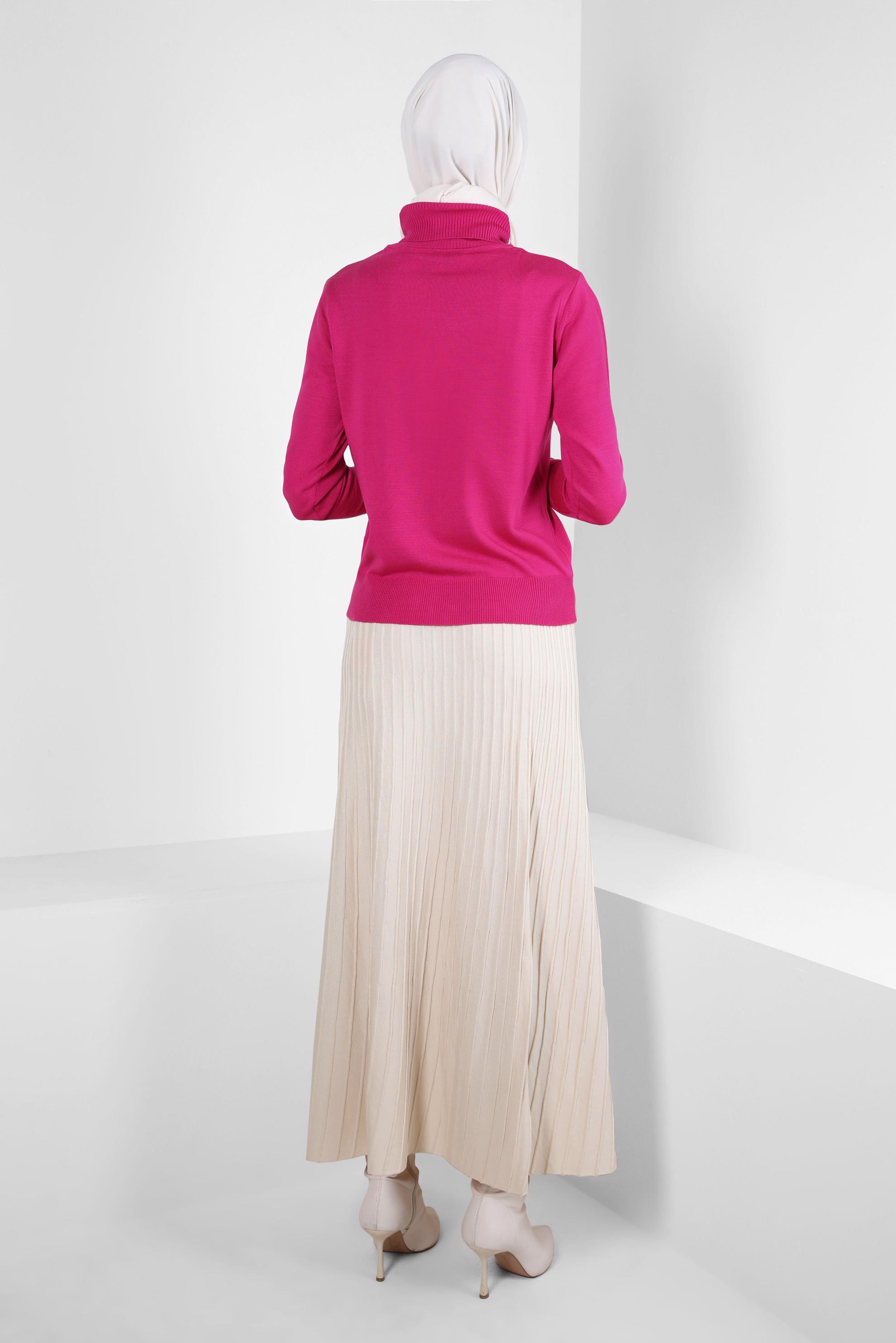 Hijab clothing FUCHSIA TURTLENECK KNITWEAR SWEATER 44051