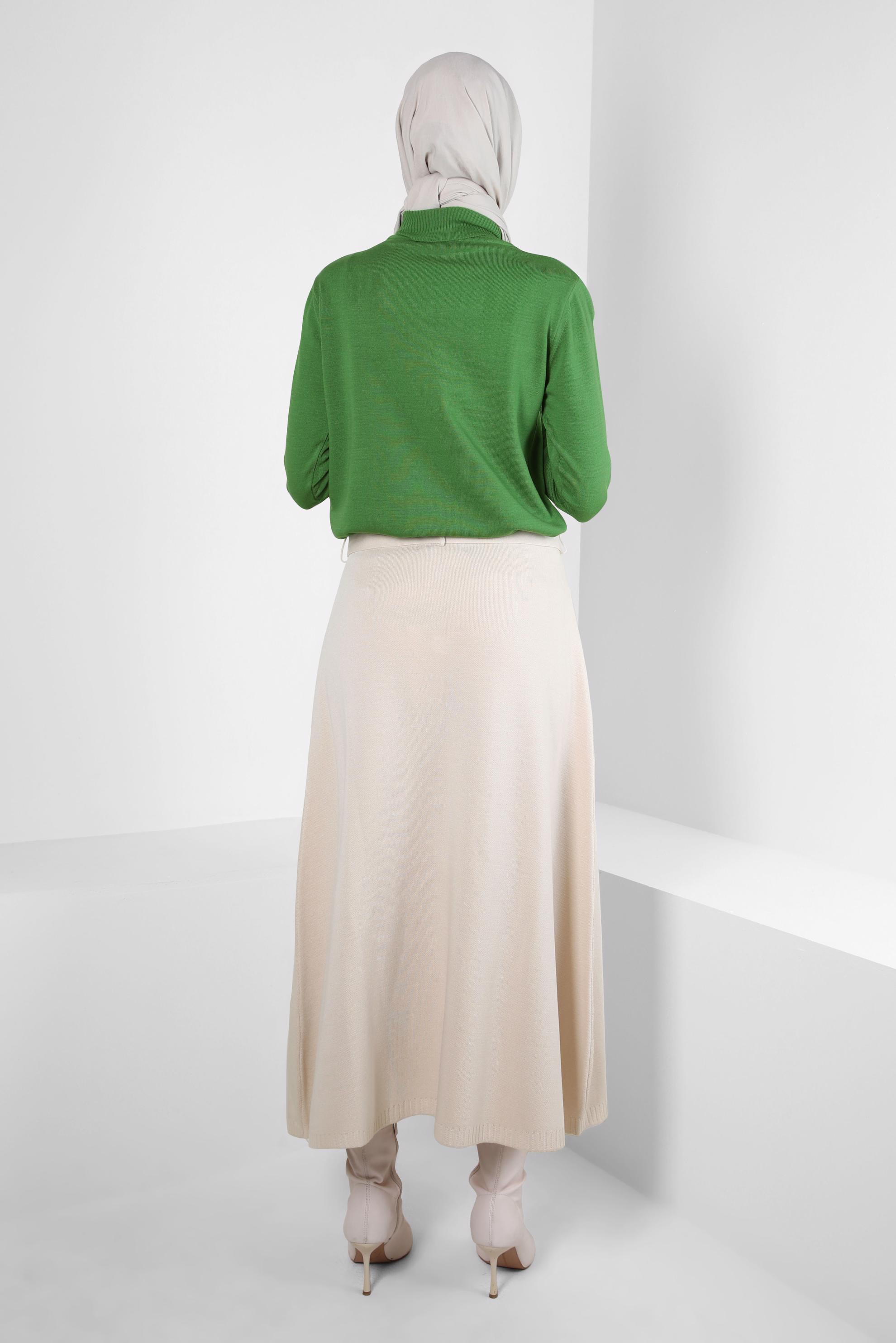 Hijab clothing GREEN TURTLENECK KNITWEAR SWEATER 44051