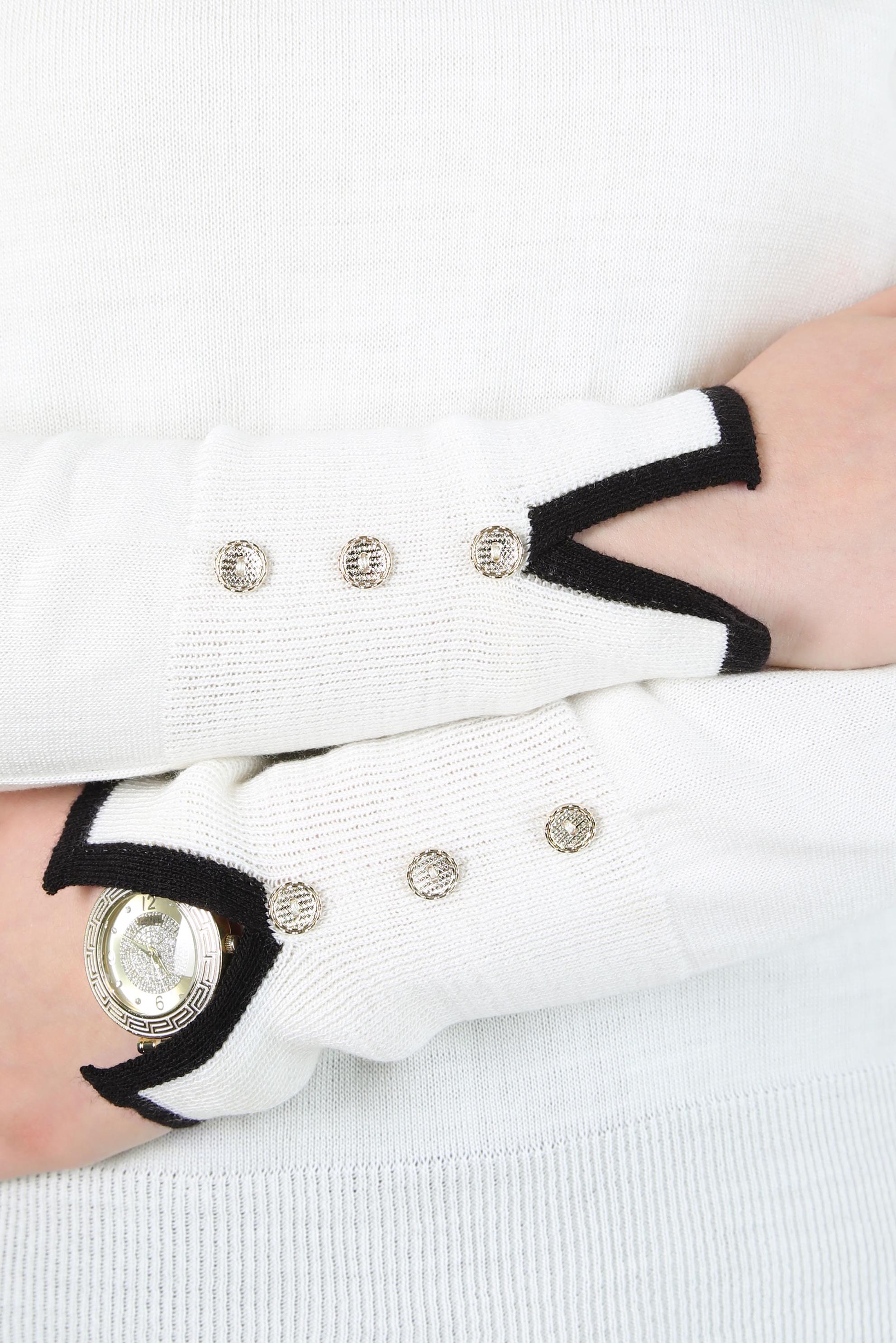 Tesettür giyim BEYAZ BİSİKLET YAKA TRİKO KAZAK 44053-1