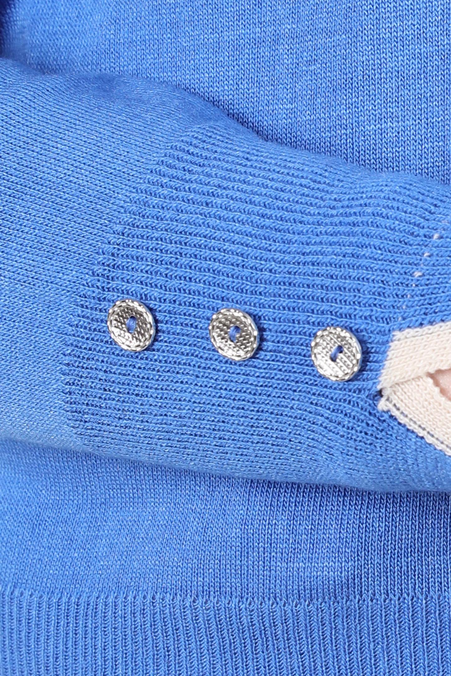 Tesettür giyim MAVİ BİSİKLET YAKA TRİKO KAZAK 44053-1