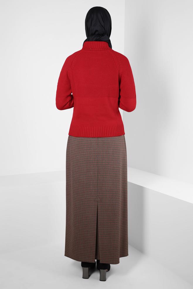 Vêtements hijab ROUGE PULL COL ROULÉ 44068 - ALVİNA
