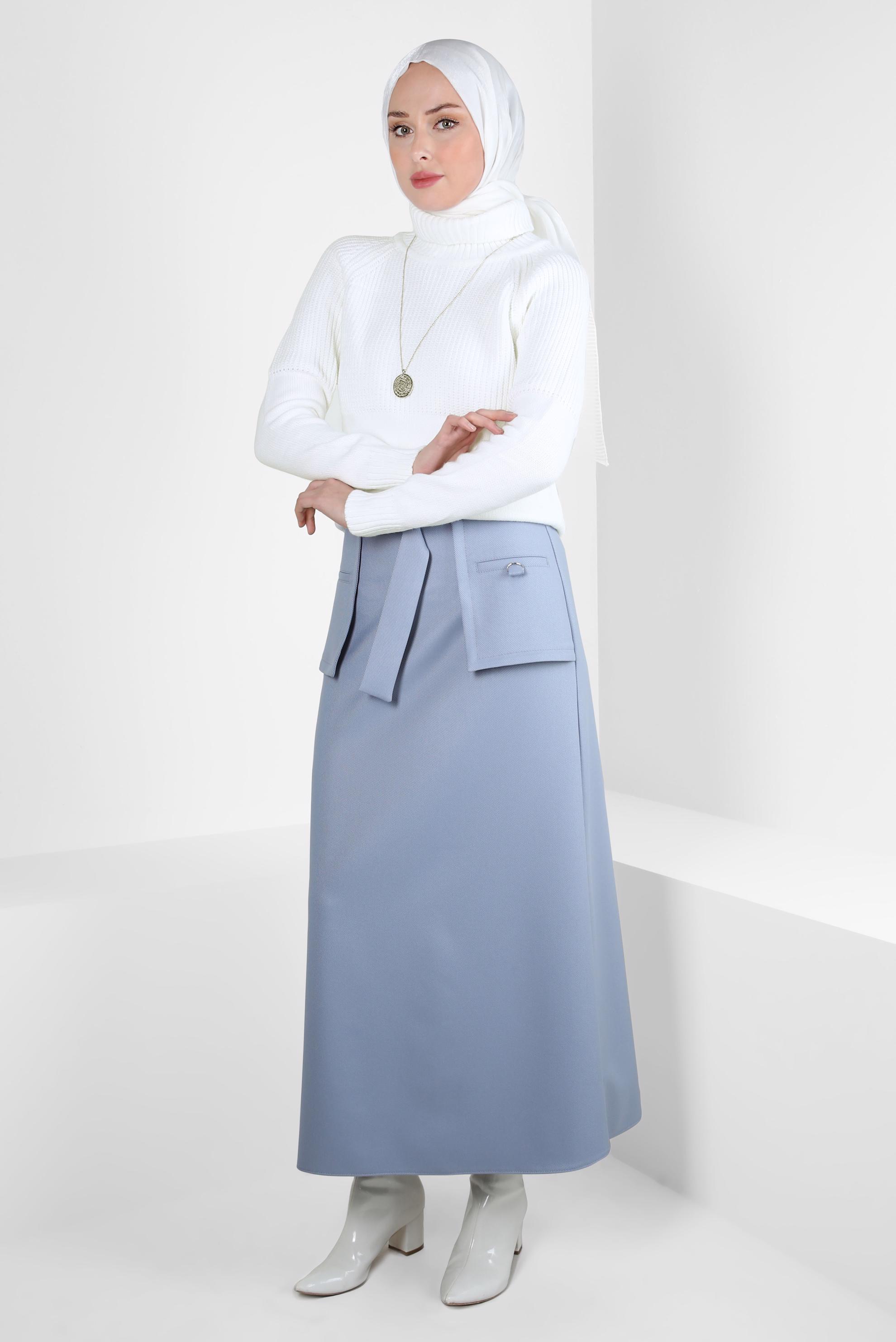 Vêtements hijab BLANC PULL COL ROULÉ 44068