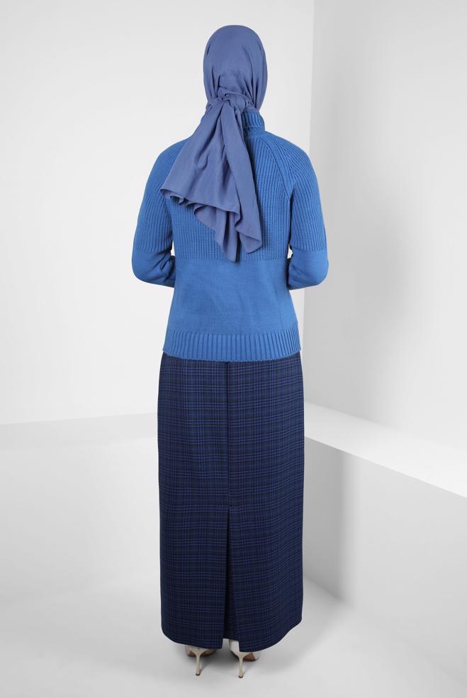 Vêtements hijab BLEU MARINE PULL COL ROULÉ 44068 - ALVİNA