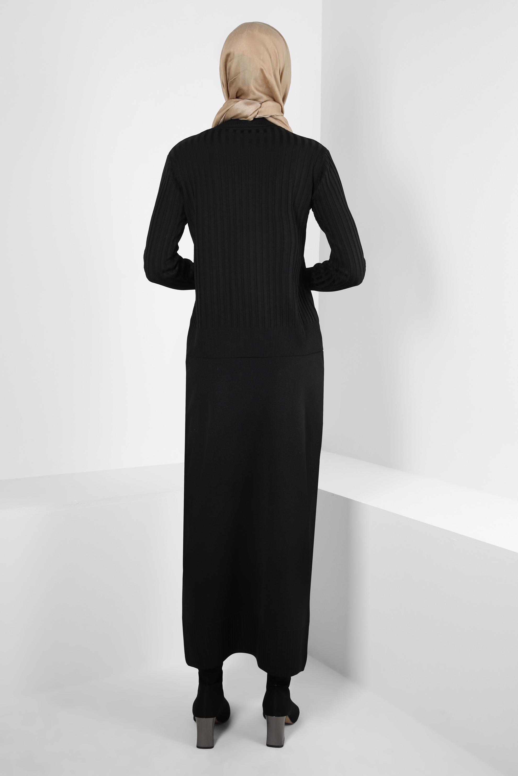 Tesettür giyim SİYAH TRİKO KAZAK 44071