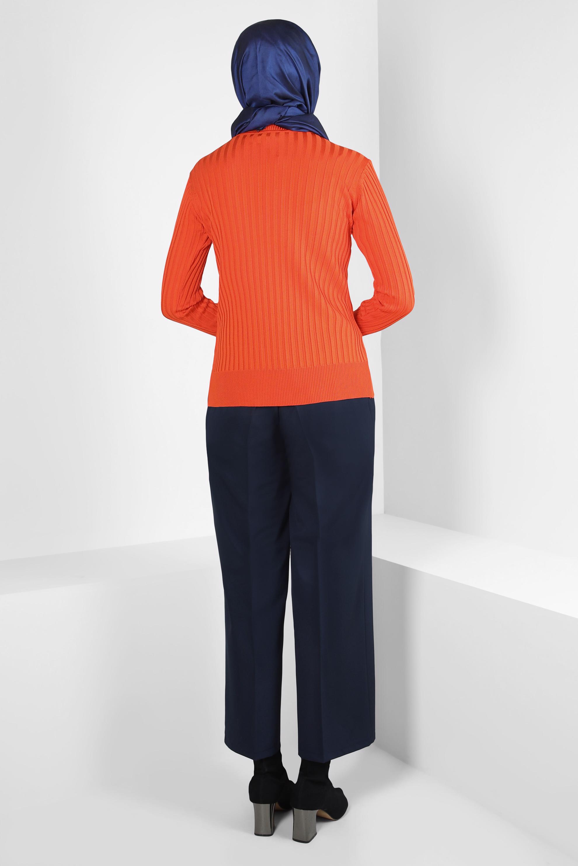 Tesettür giyim TURUNCU TRİKO KAZAK 44071