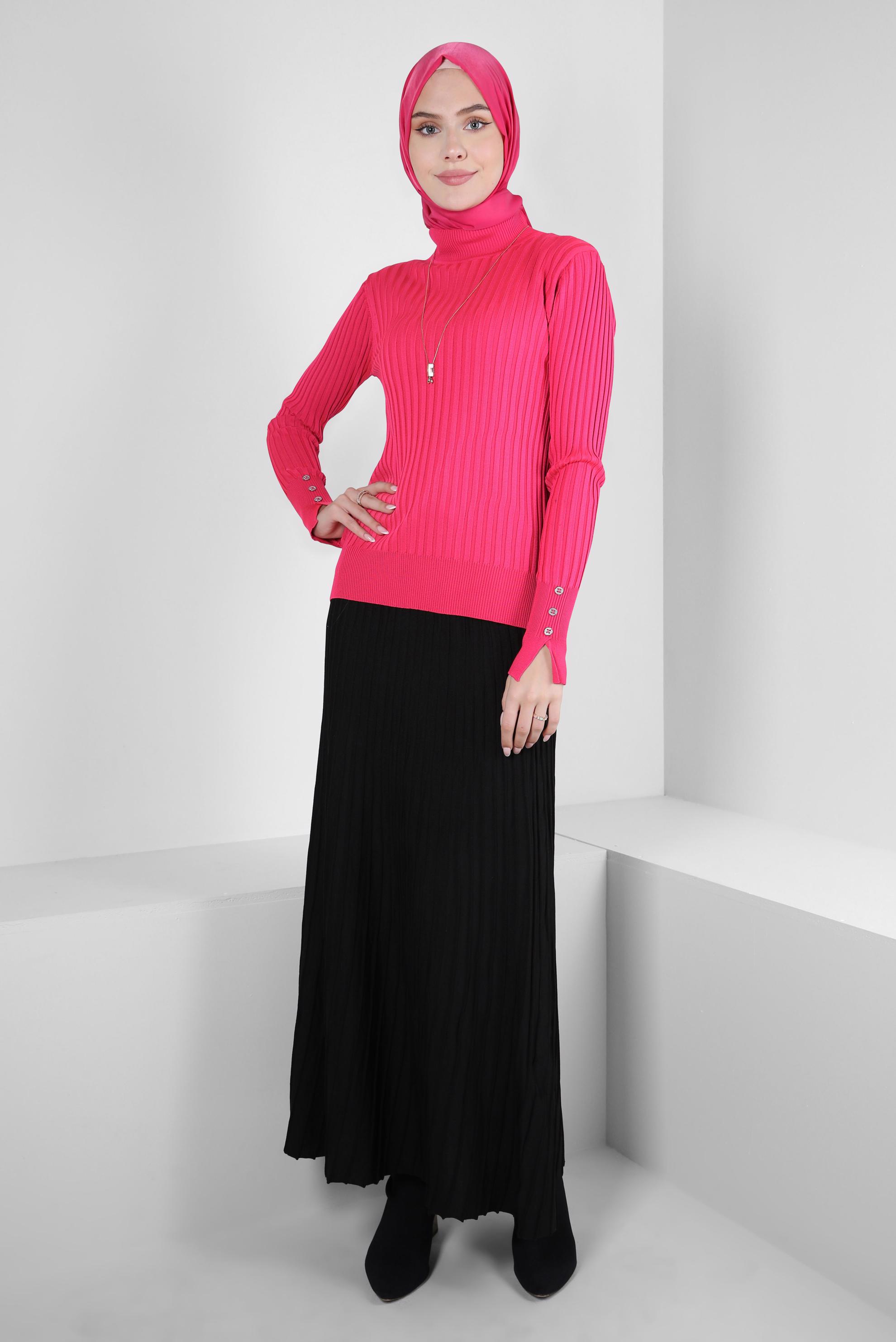 Hijab clothing FUCHSIA KNITWEAR SWEATER 44071