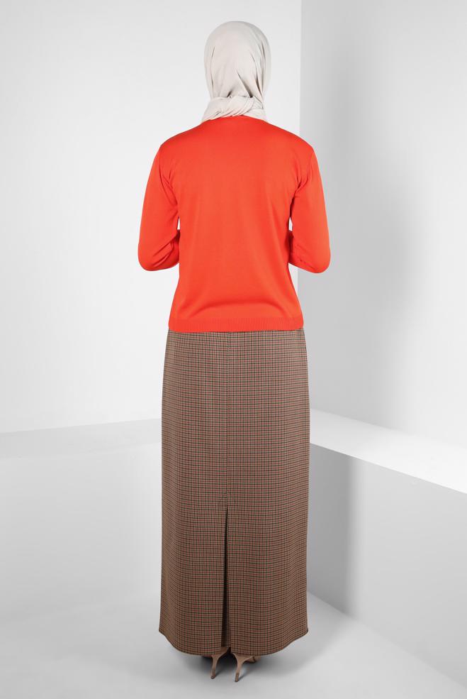 Vêtements hijab ORANGE PULL EN MAILLE 44074 - ALVİNA