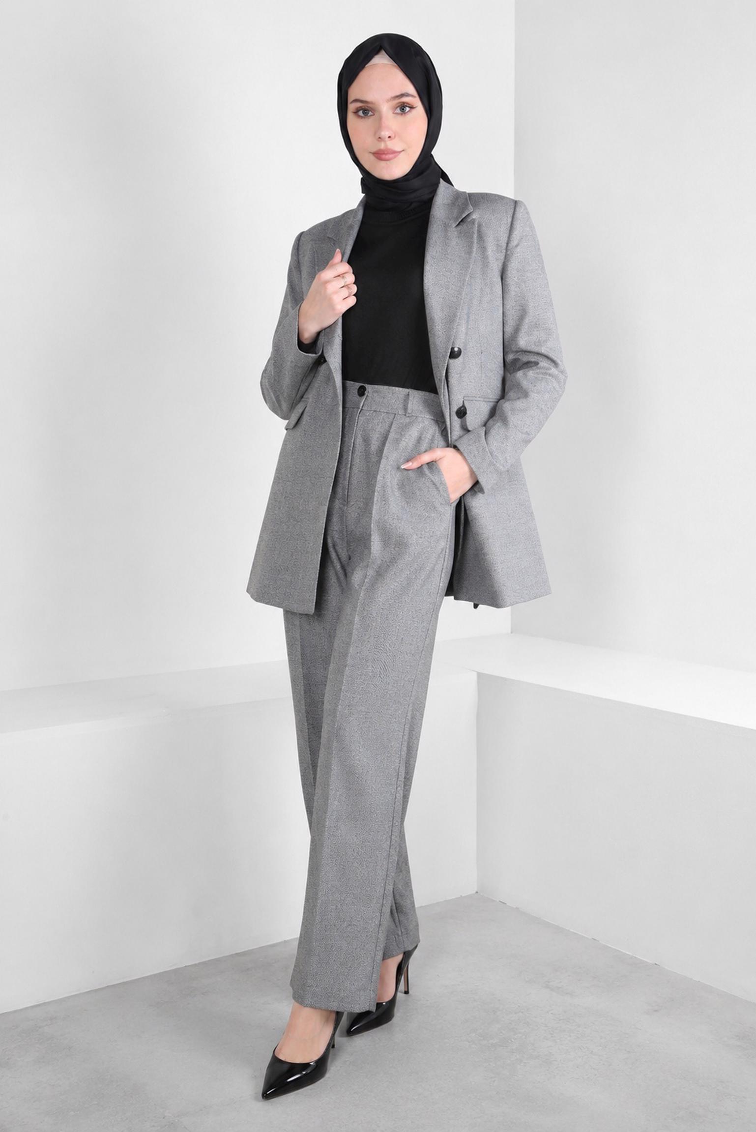 Vêtements hijab NOIR PULL EN TRICOT À DEMI MANCHES 44075