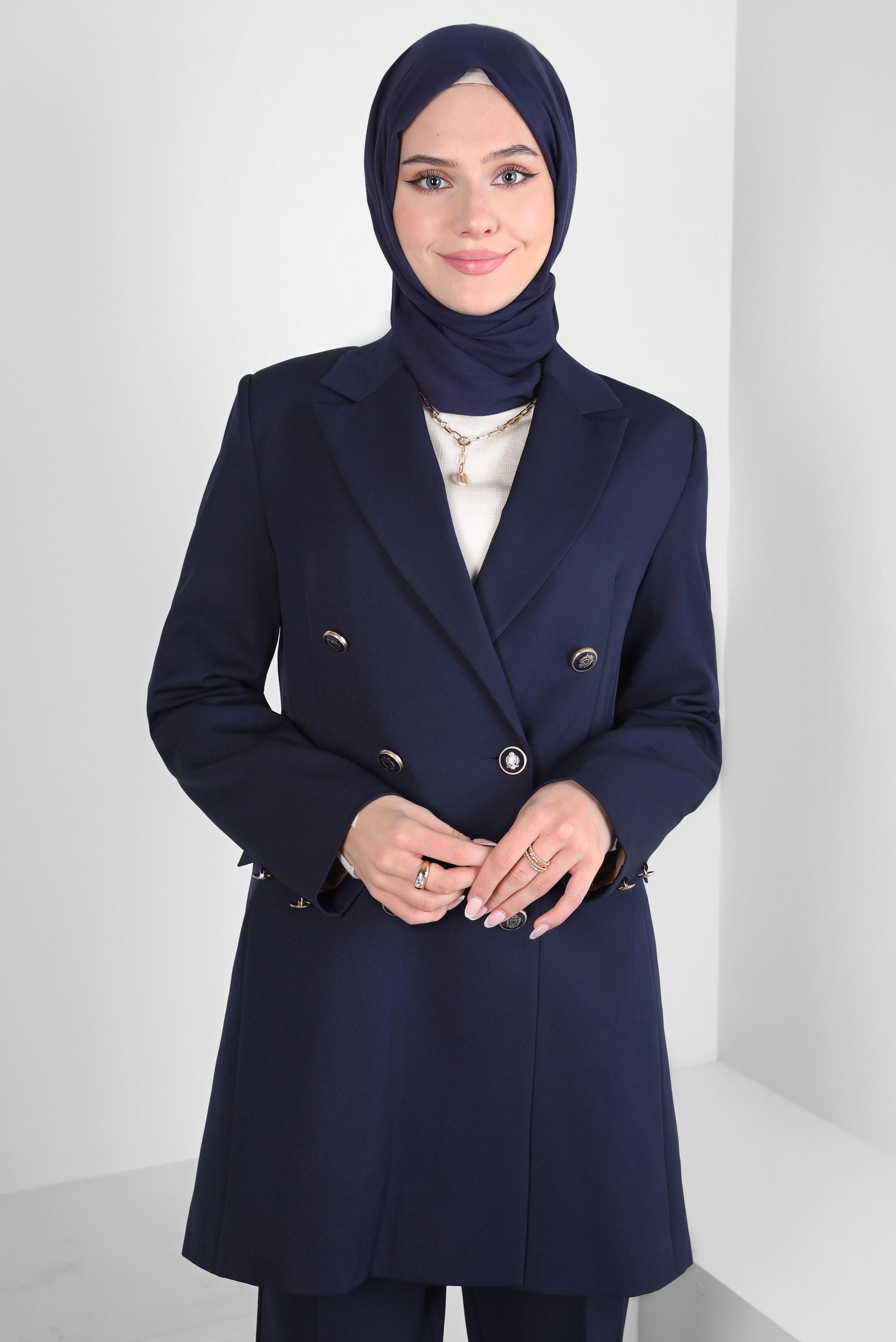 Tesettür giyim BEYAZ YARIM KOLLU TRİKO KAZAK 44075