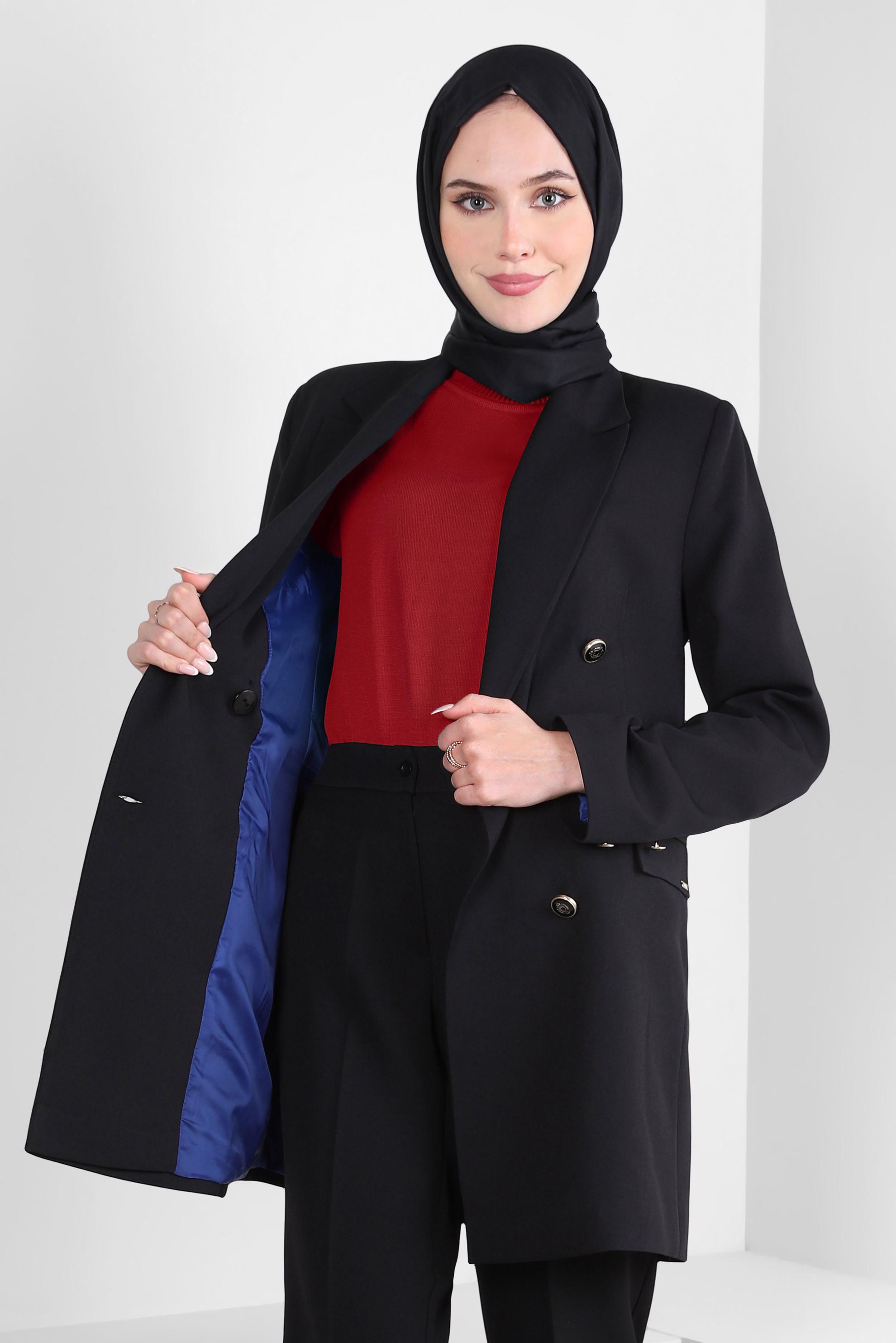 Vêtements hijab ROUGE PULL EN TRICOT À DEMI MANCHES 44075