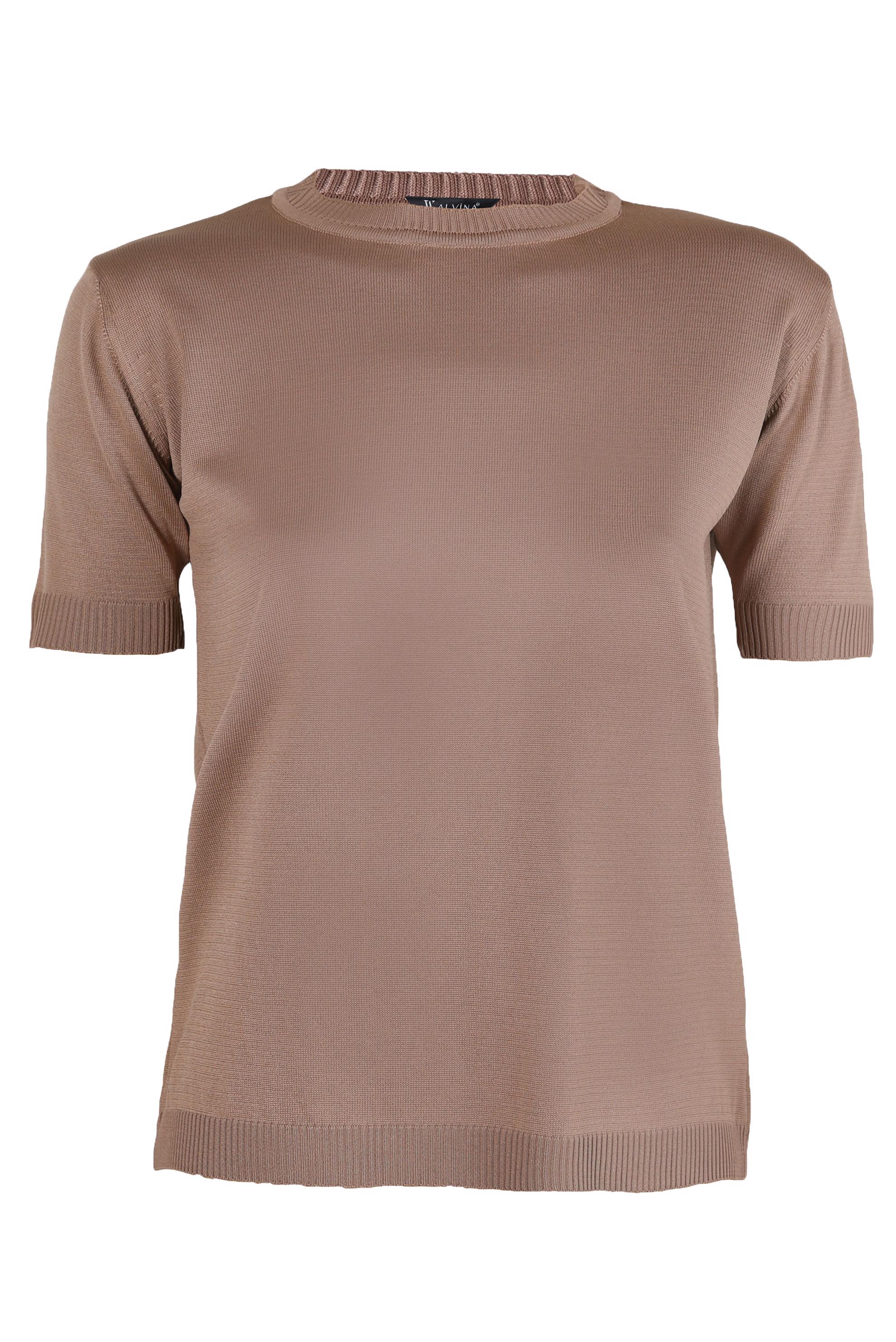 Tesettür giyim KAHVE YARIM KOLLU TRİKO KAZAK 44075