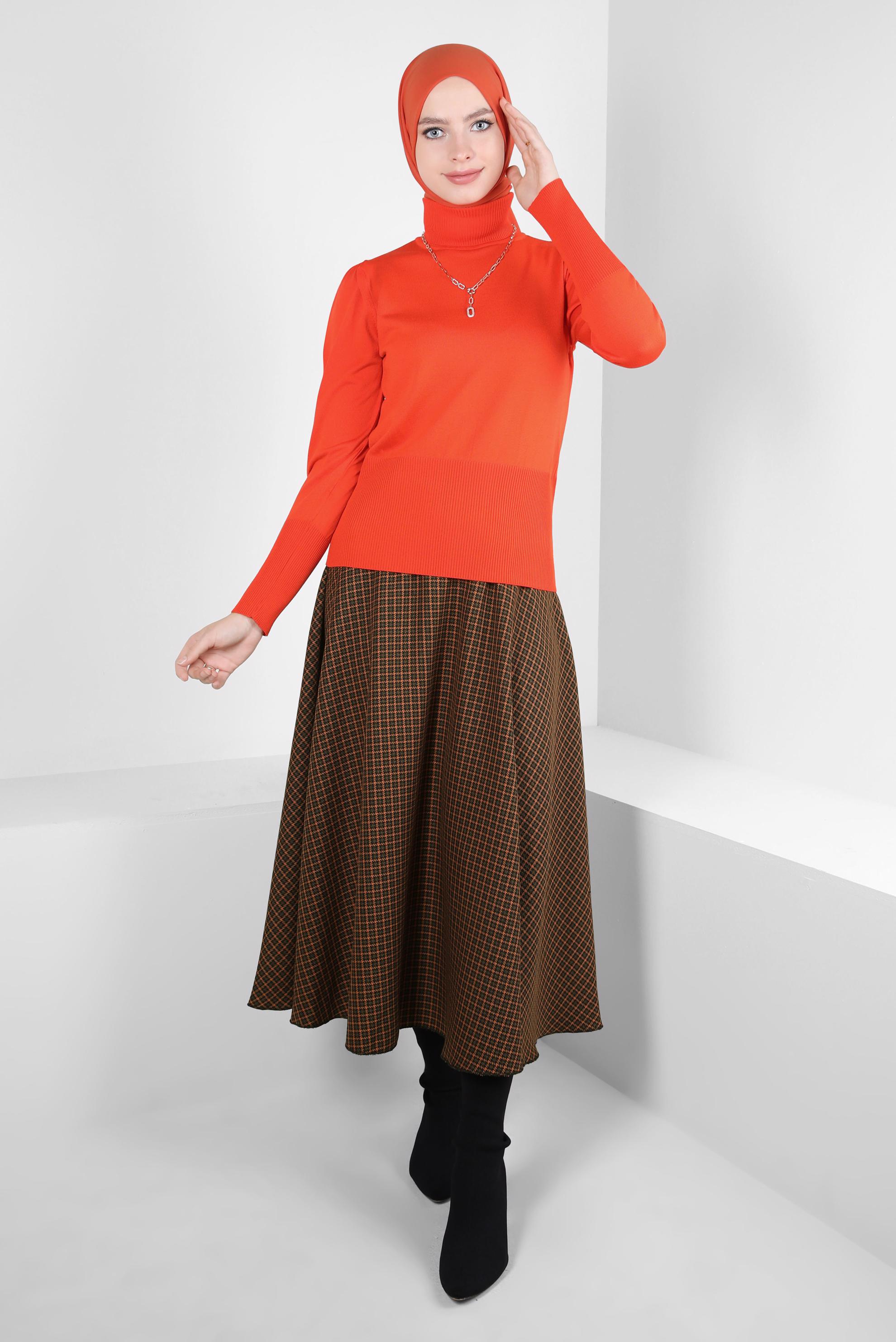 Vêtements hijab ORANGE PULL COL ROULÉ 44097