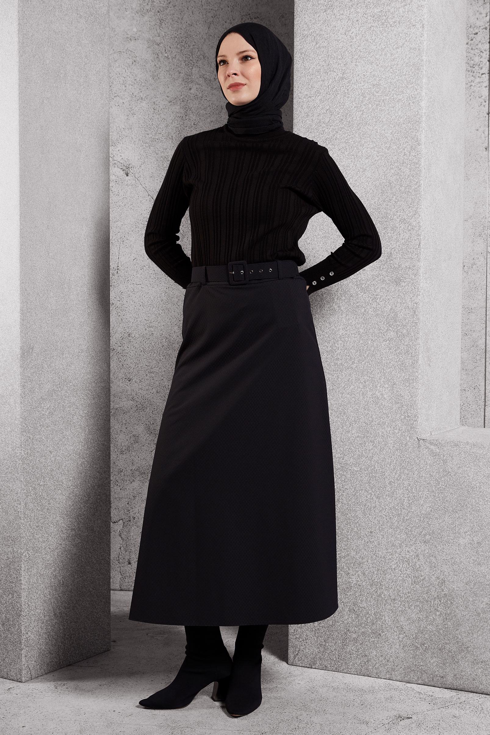 Tesettür giyim SİYAH TRİKO KAZAK 44098