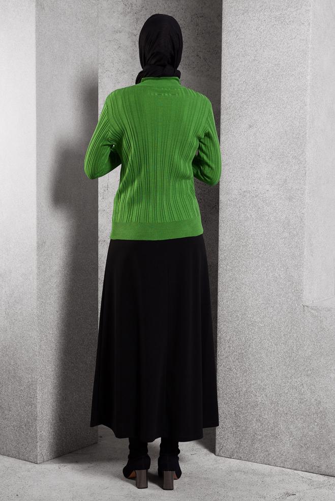 Vêtements hijab VERT PULL EN MAILLE 44098 - ALVİNA
