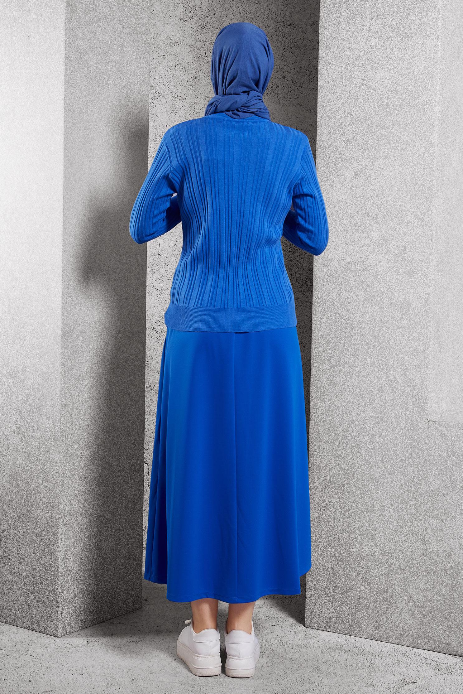 Tesettür giyim MAVİ TRİKO KAZAK 44098