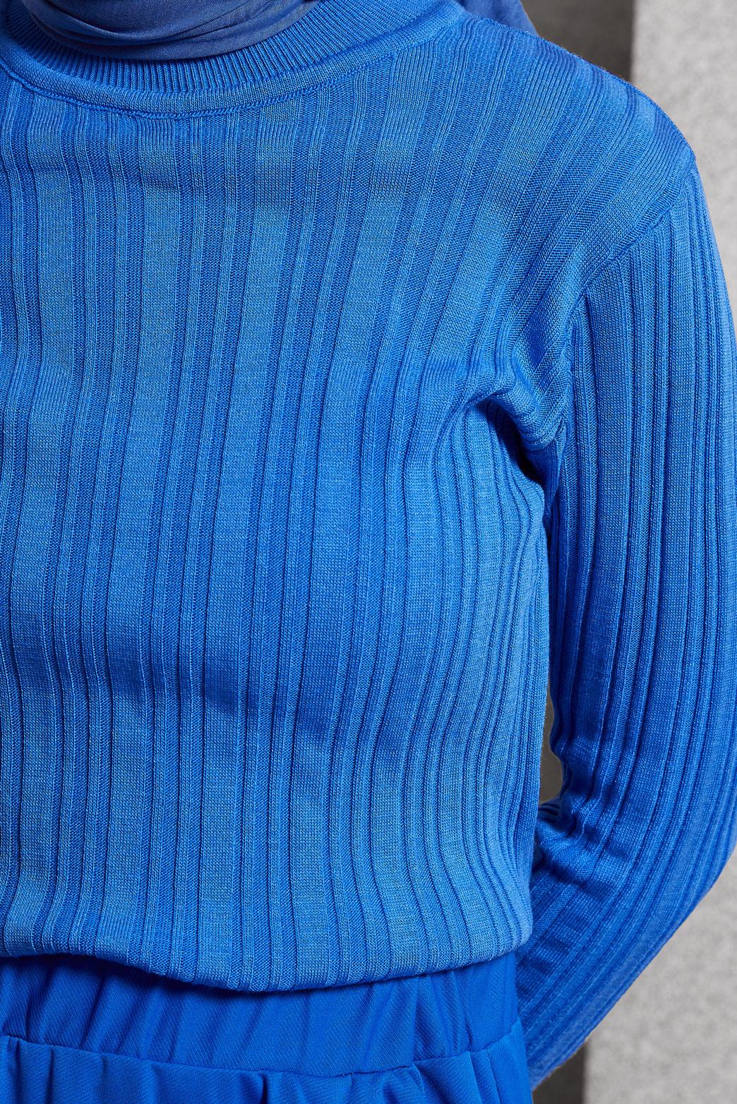 Tesettür giyim MAVİ TRİKO KAZAK 44098