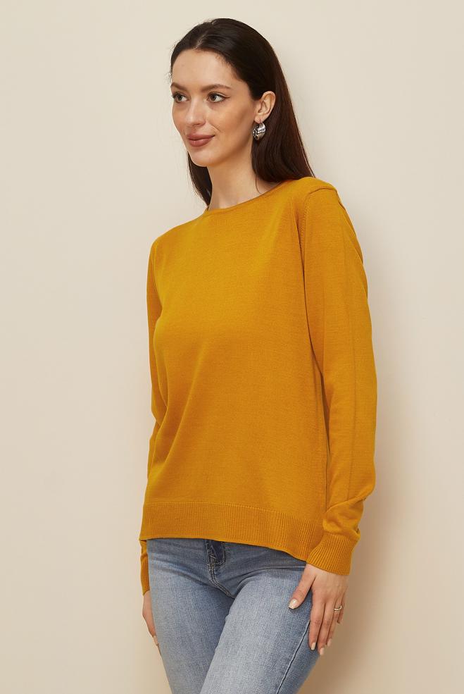 Hijab clothing YELLOW CREW-NECK KNITWEAR SWEATER 44369 - ALVİNA