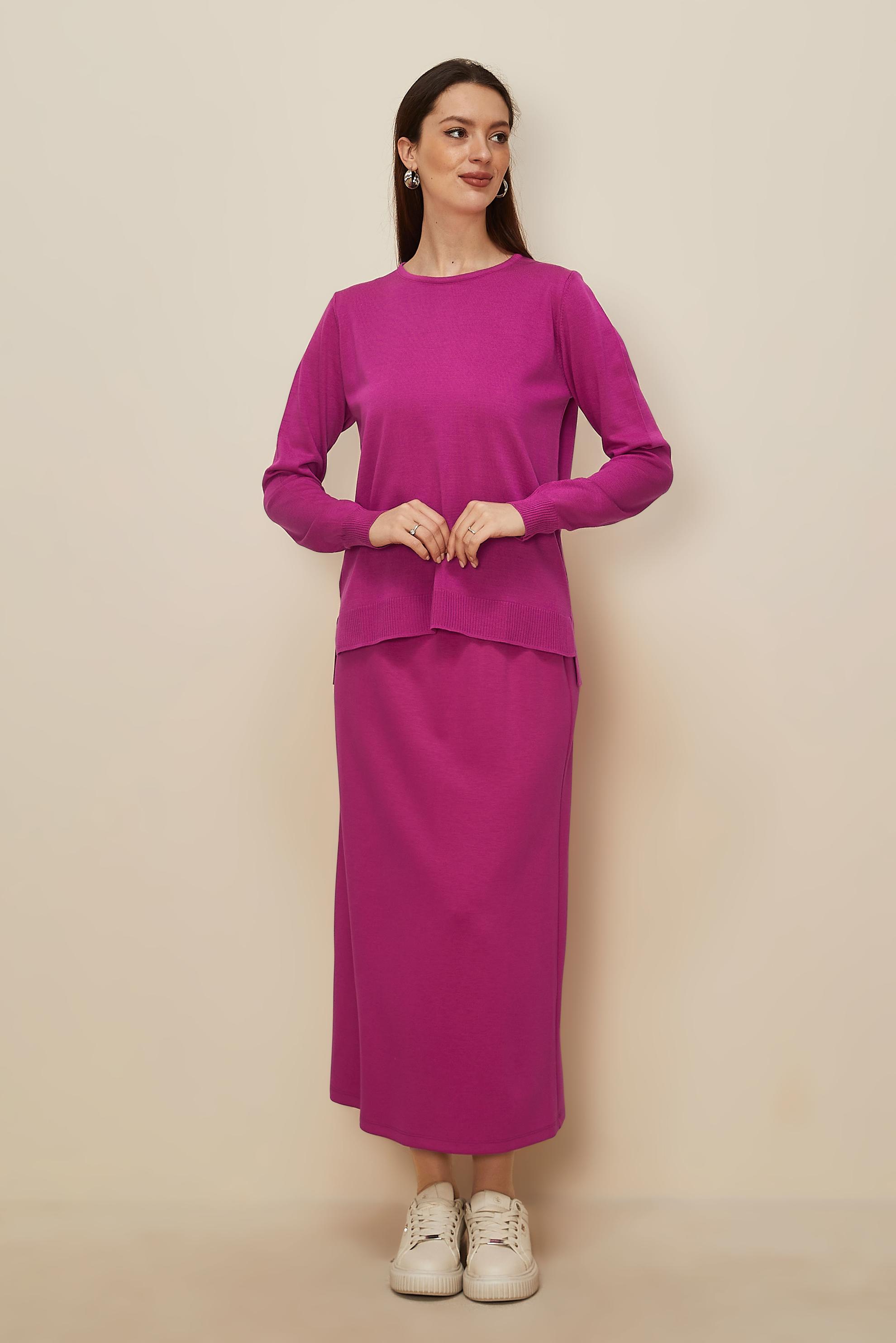 Hijab clothing FUCHSIA CREW-NECK KNITWEAR SWEATER 44369