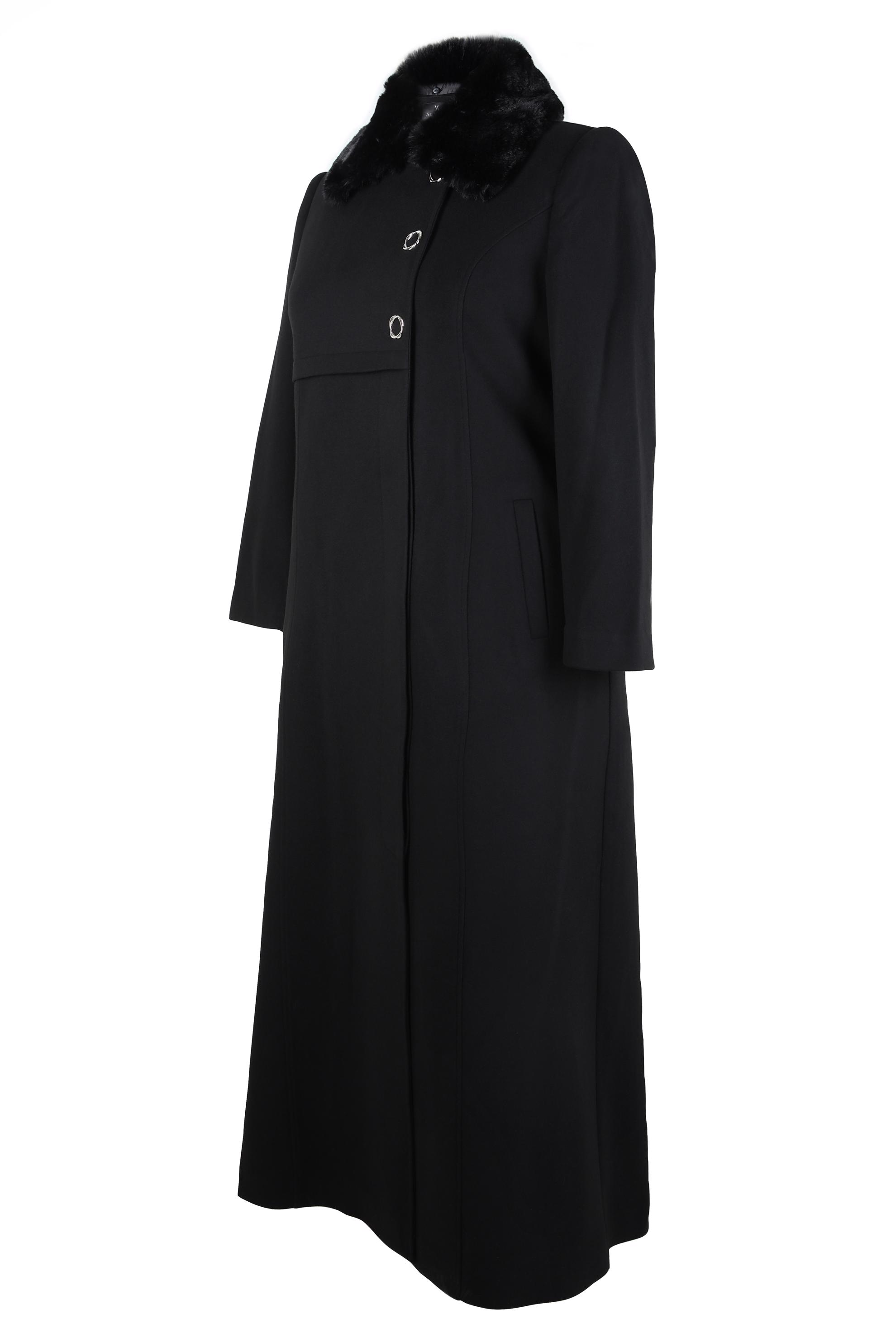 Tesettür giyim SİYAH KÜRK DETAYLI MANTO 90367