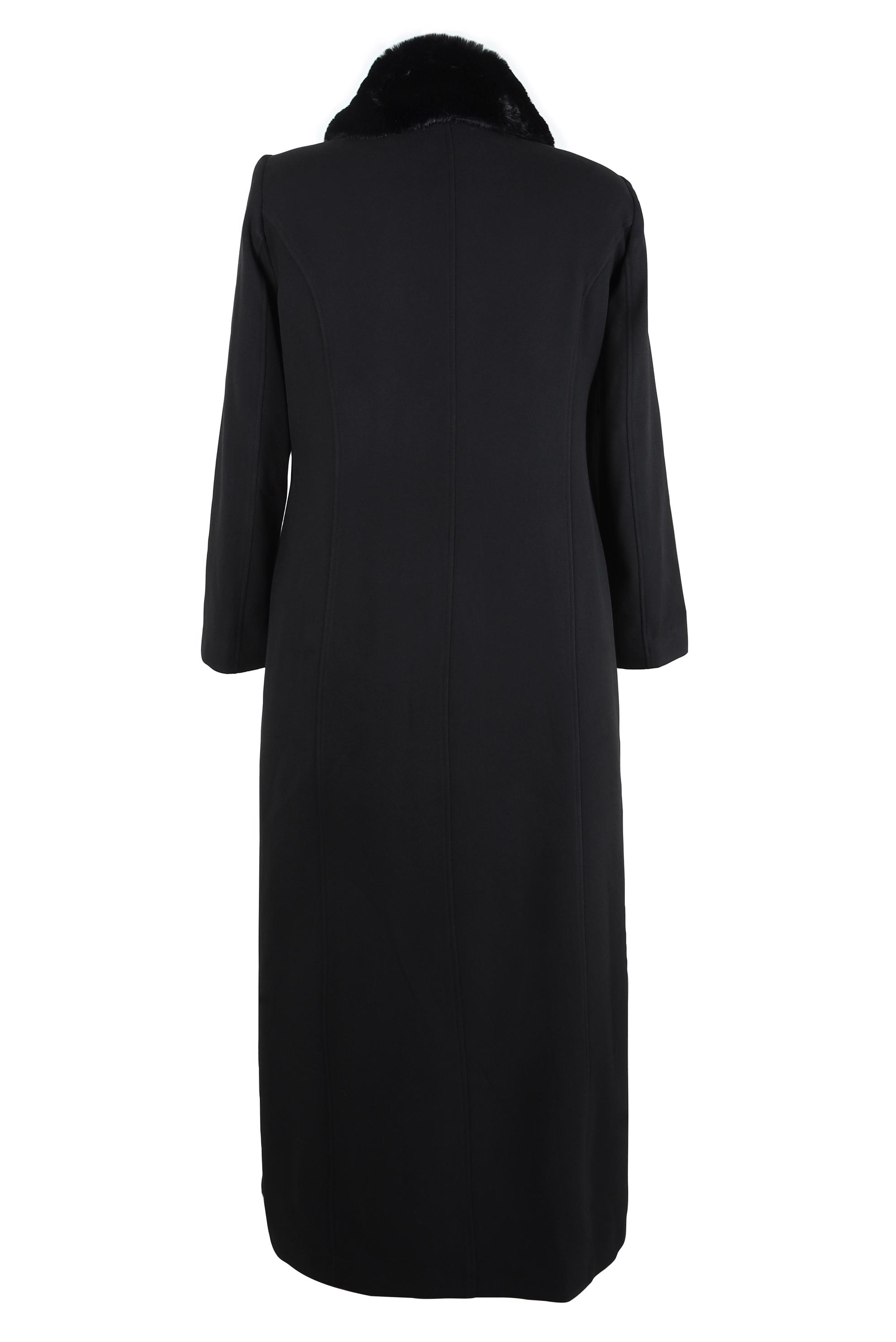 Tesettür giyim SİYAH KÜRK DETAYLI MANTO 90367