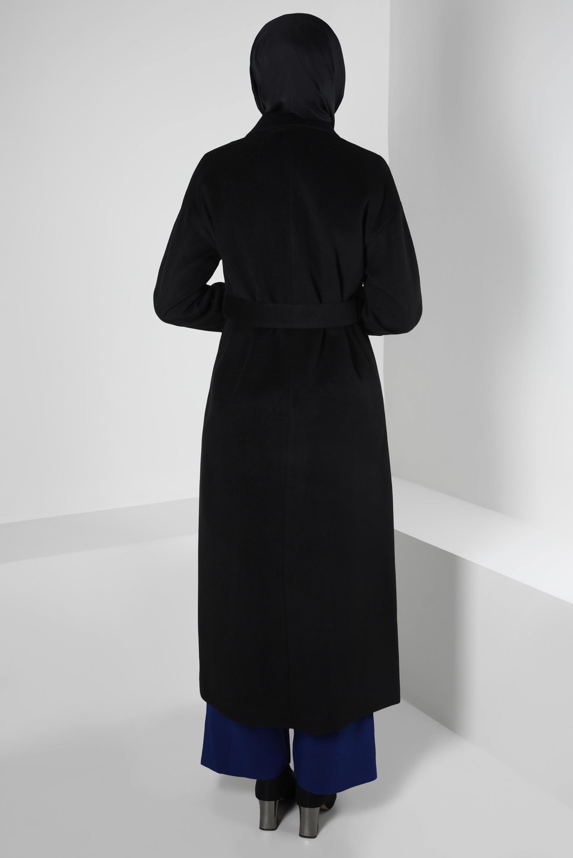 Vêtements hijab NOIR MANTEAU CEINTURE 90400