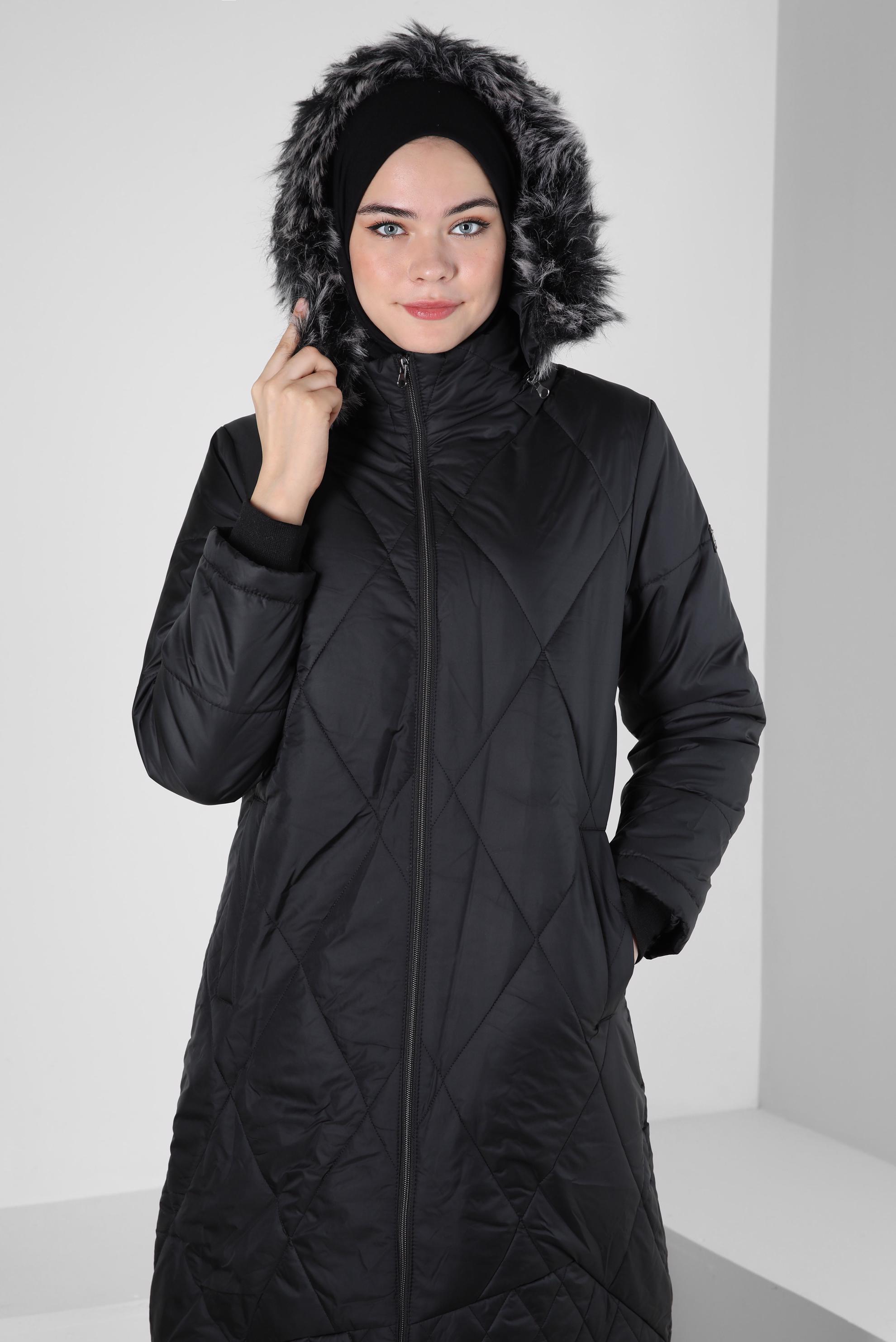 Vêtements hijab NOIR DOUDOUNE À CAPUCHE 90420