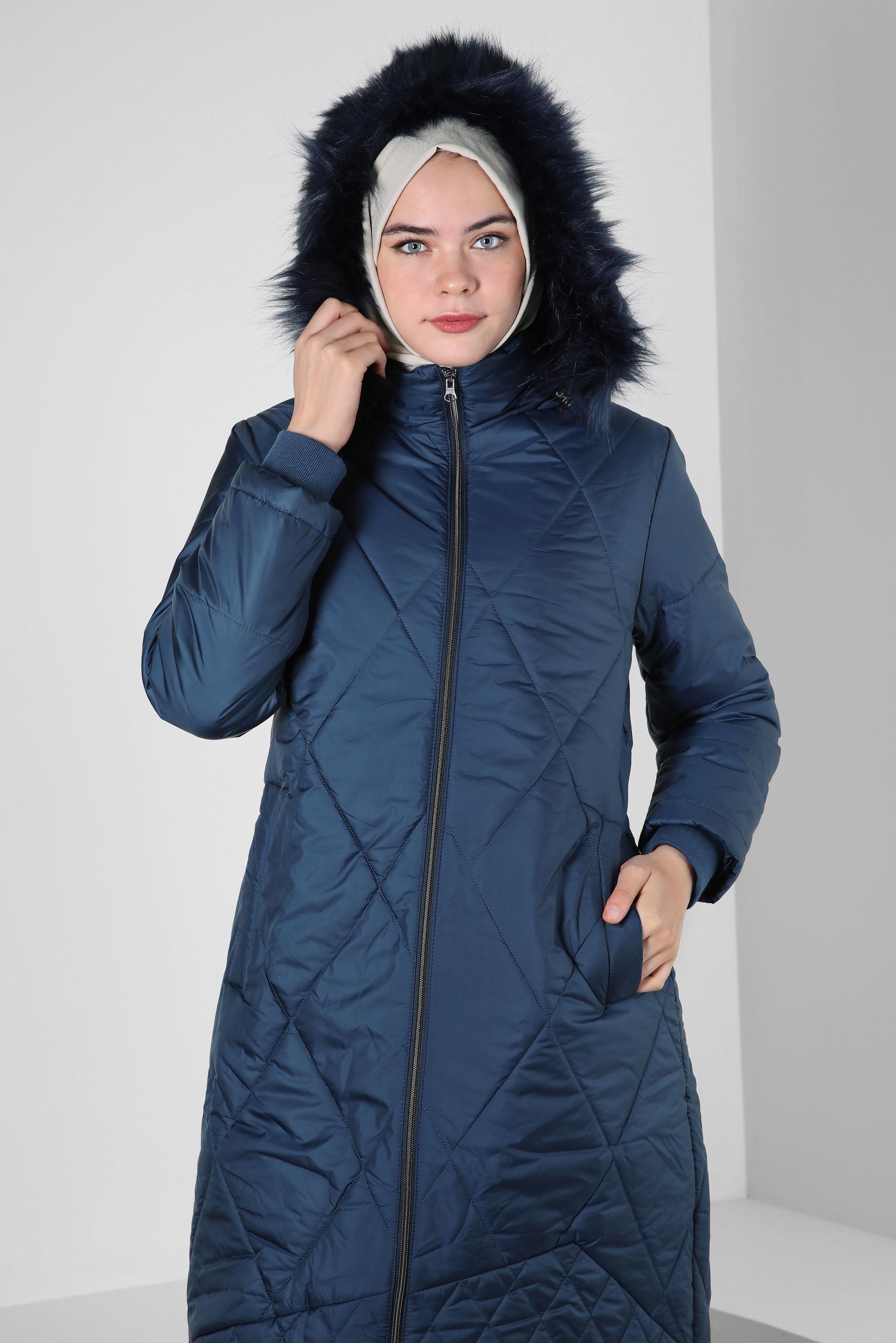 Vêtements hijab BLEU MARINE DOUDOUNE À CAPUCHE 90420