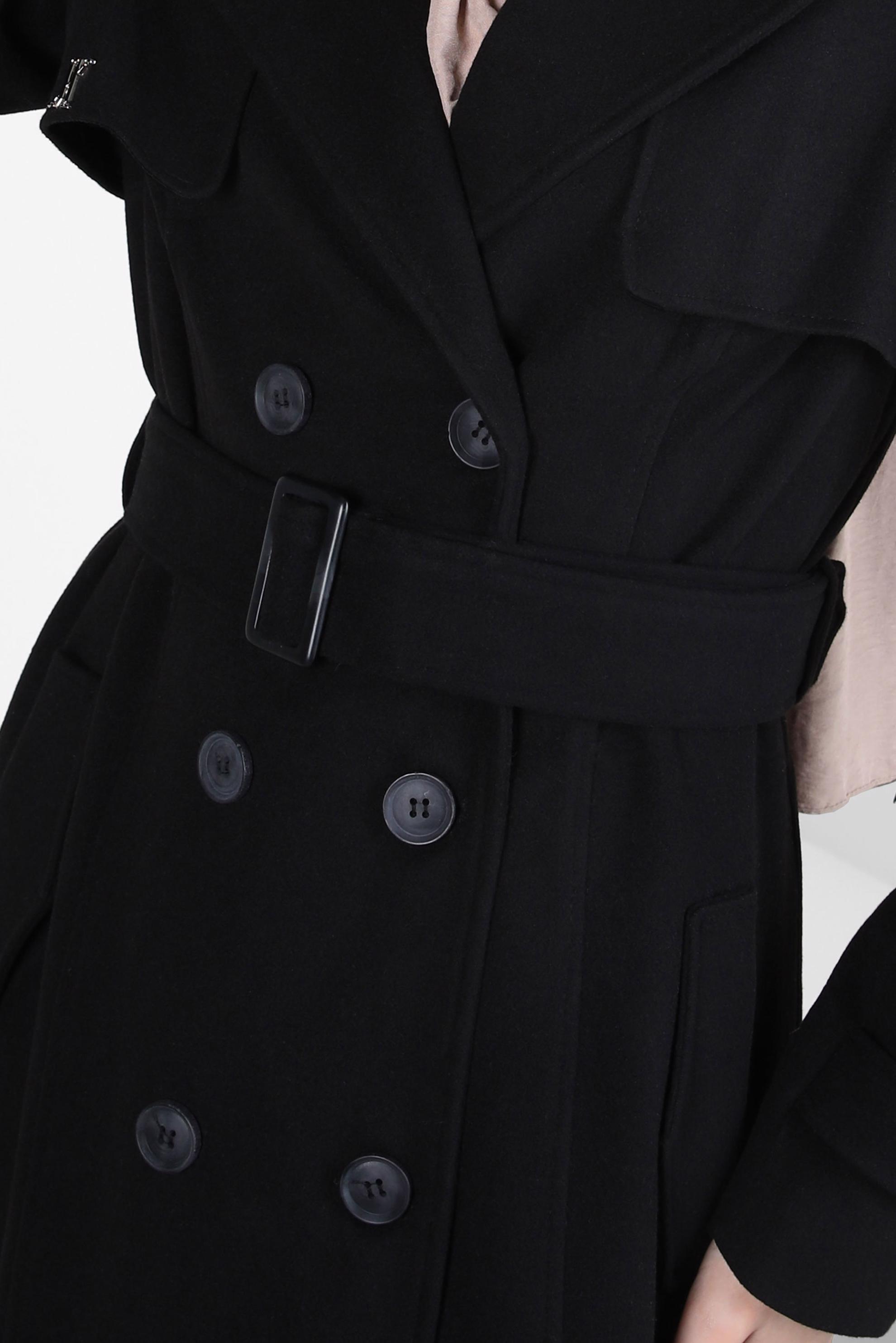 Tesettür giyim SİYAH KEMERLİ MANTO 90438