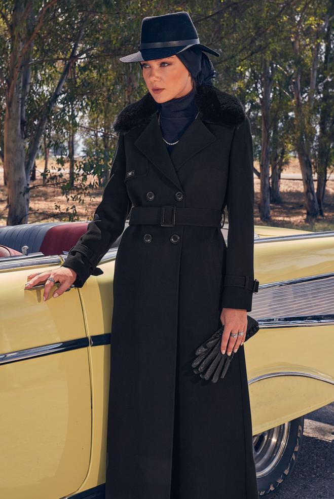 Hijab clothing  BELTED COAT 90439 - ALVİNA