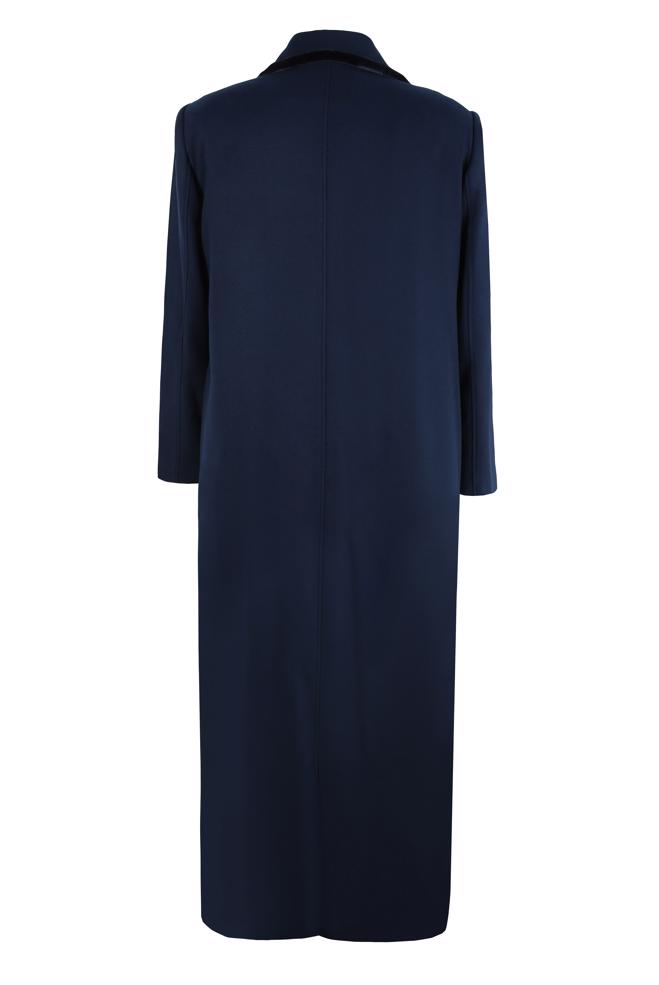 Hijab clothing NAVY BLUE OVERCOAT WITH ACCESSORY DETAIL 90467 - ALVİNA