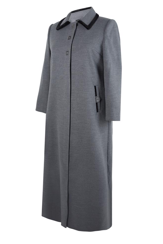 Hijab clothing GREY OVERCOAT WITH ACCESSORY DETAIL 90467 - ALVİNA