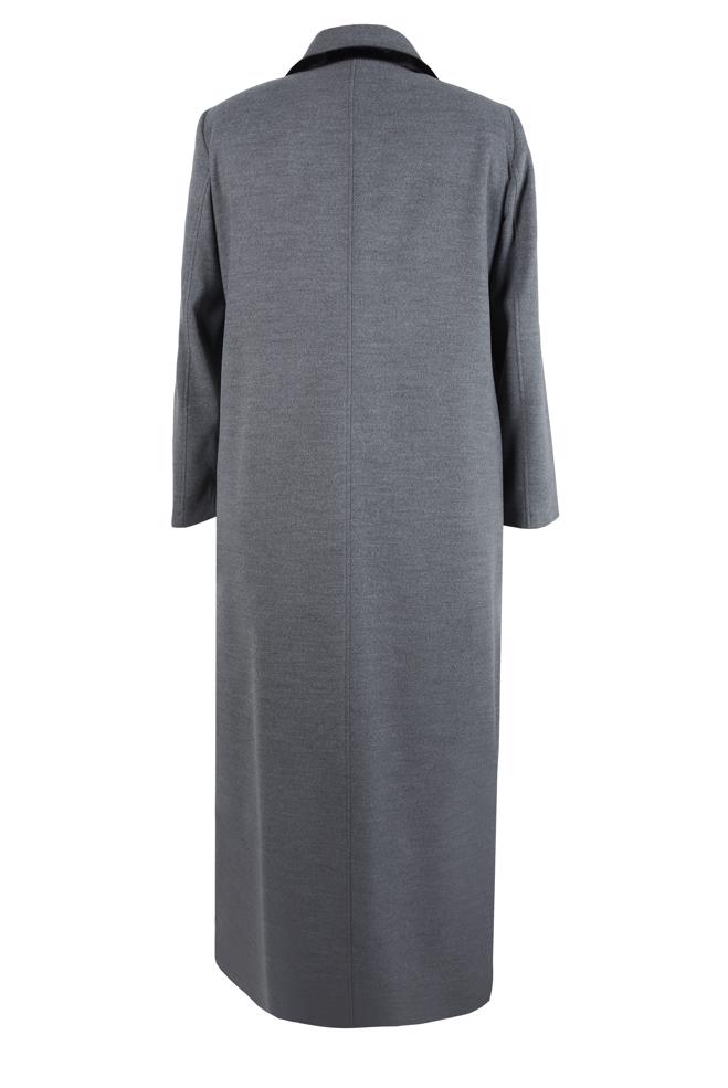 Hijab clothing GREY OVERCOAT WITH ACCESSORY DETAIL 90467 - ALVİNA