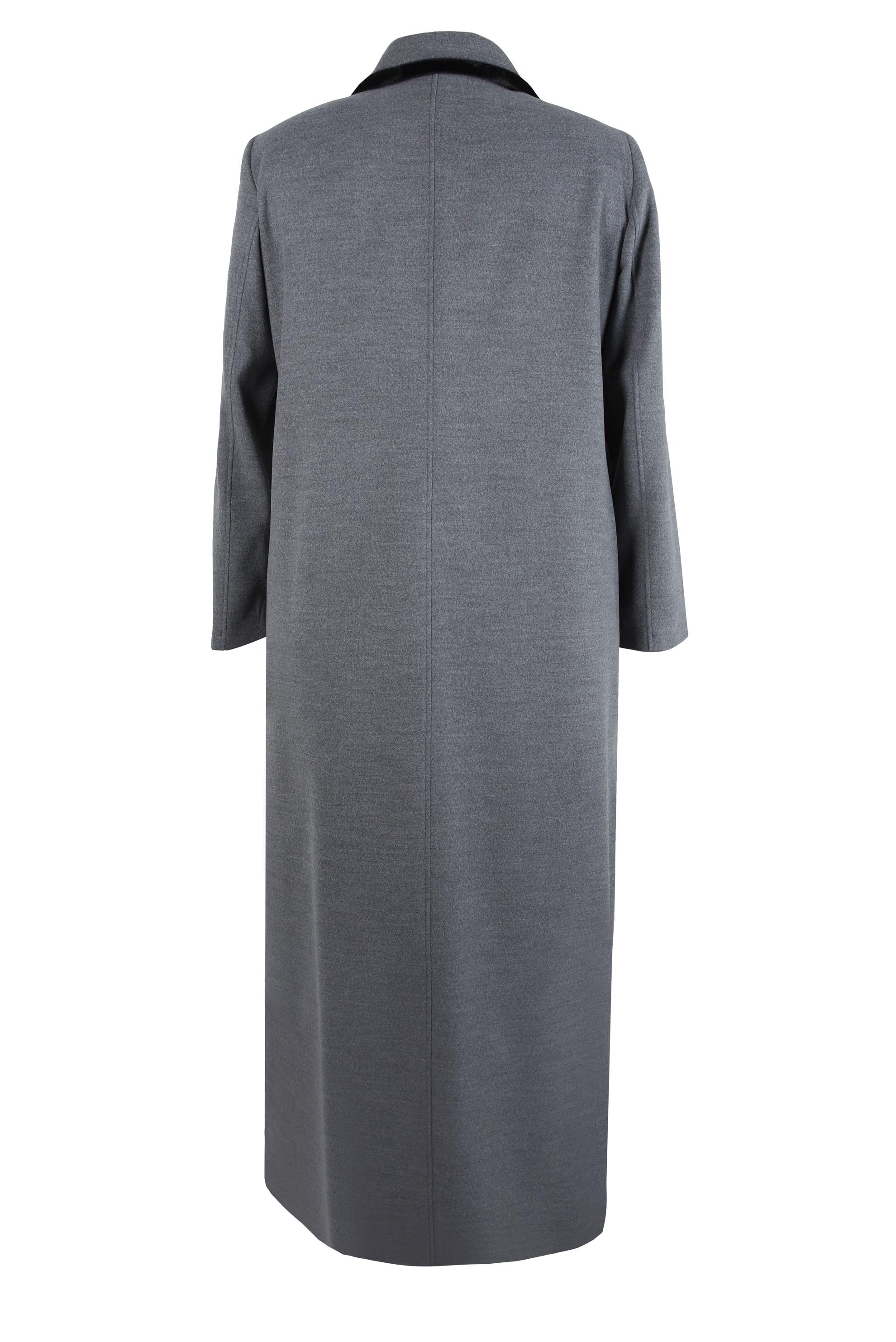 Tesettür giyim GRİ METAL AKSESUAR DETAYLI MANTO 90467