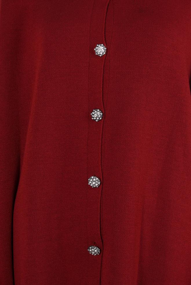 Tesettür giyim BORDO TRİKO PANÇO 44080 - ALVİNA