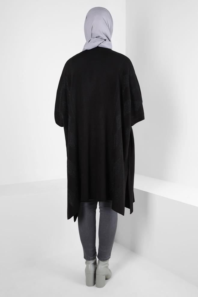 Tesettür giyim SİYAH TRİKO PANÇO 44095 - ALVİNA