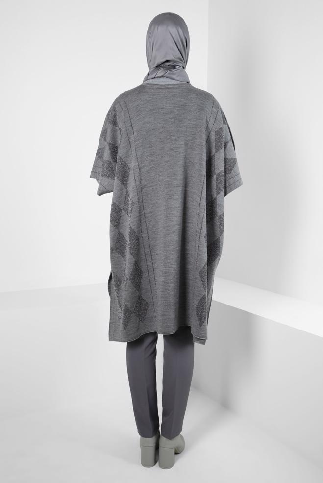 Tesettür giyim GRİ TRİKO PANÇO 44095 - ALVİNA